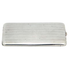Guilloche silver cigarette case with bands