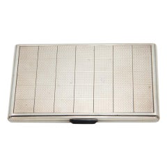 Guilloche silver cigarette case with gold interior