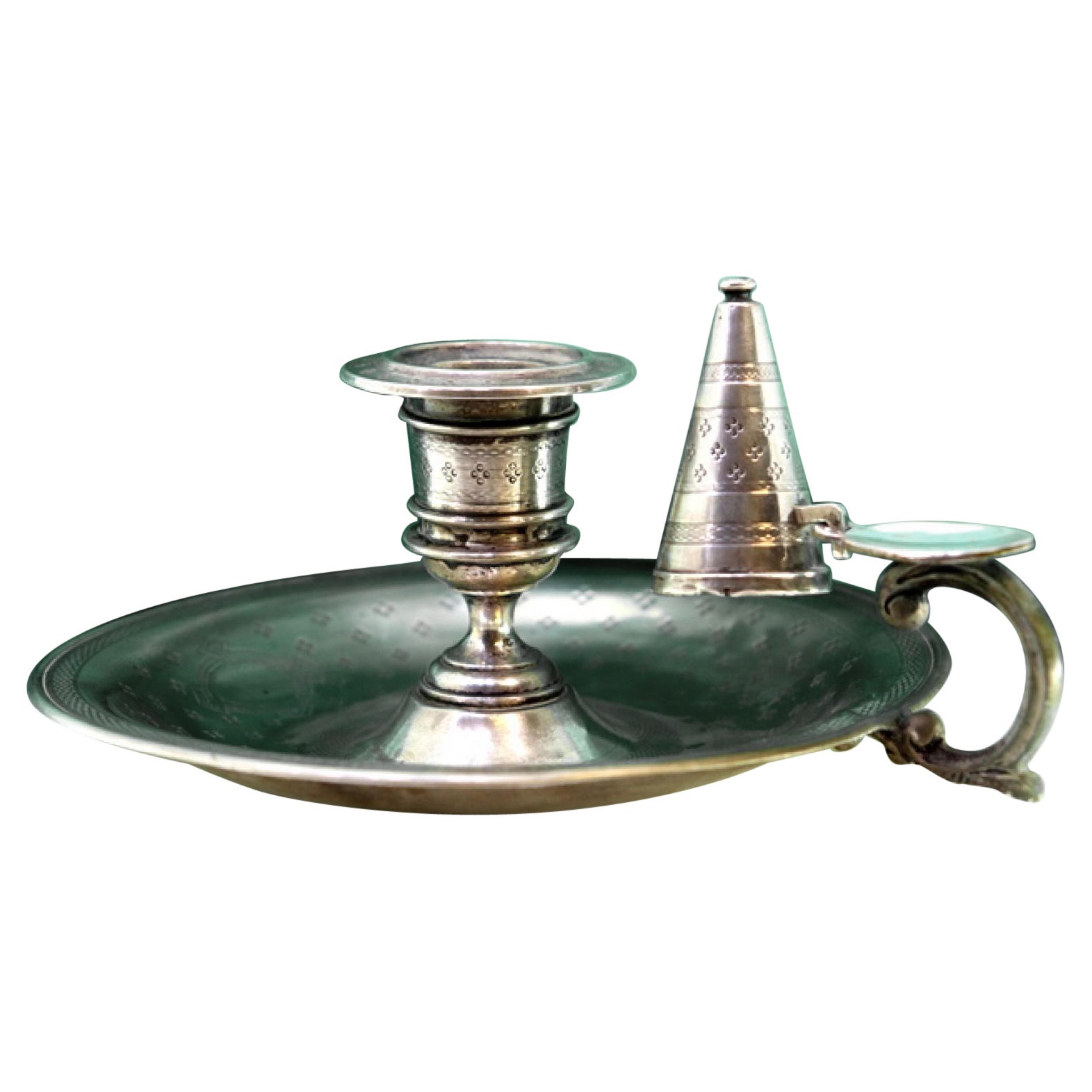 Guilloche silver paddle, surrounding friezes and eraser