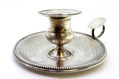 Guilloche silver paddle with pearly friezes