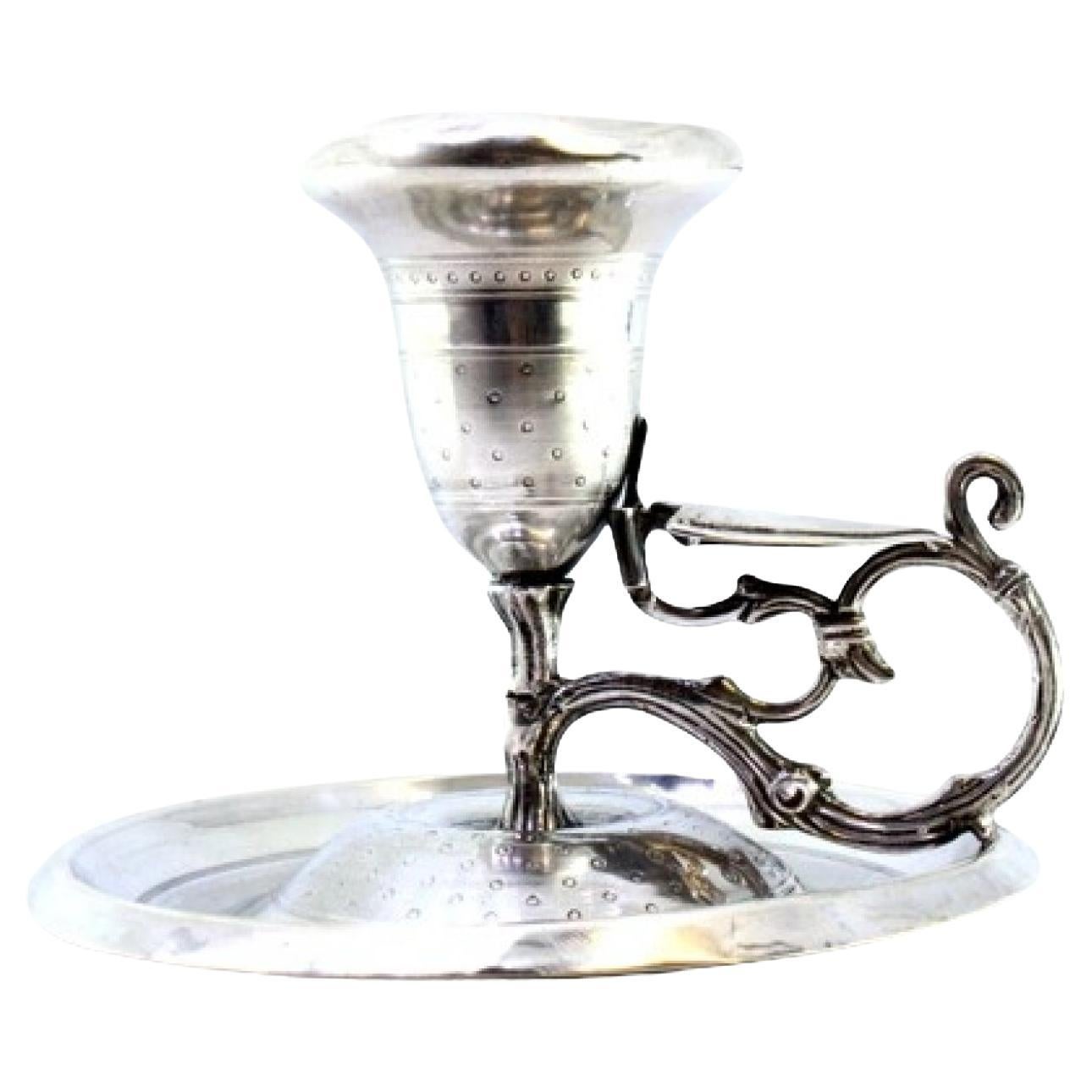 Guilloche silver paddle with reliefs