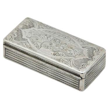 Guilloche silver snuff box
