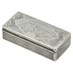 Guilloche silver snuff box