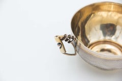 Guilloche silver teacup