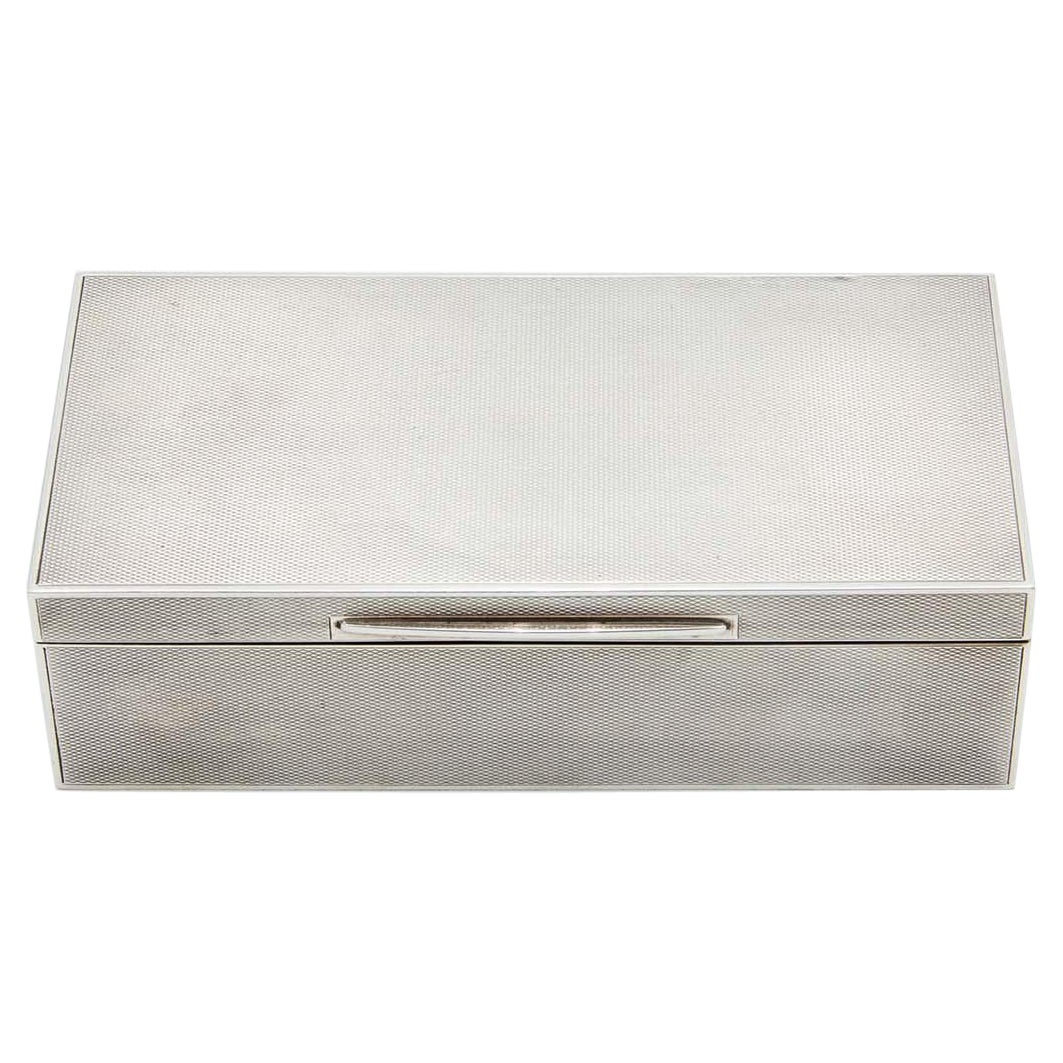 Guilloche silver tobacco box