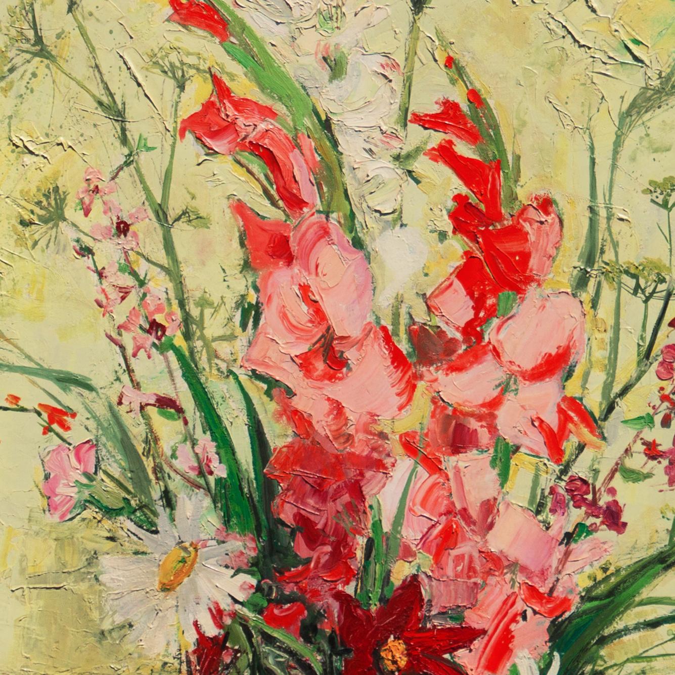 'Still Life with Florist', Paris, École des Beaux-Arts, Large Post-Impressionist - Modern Painting by Guily Joffrin