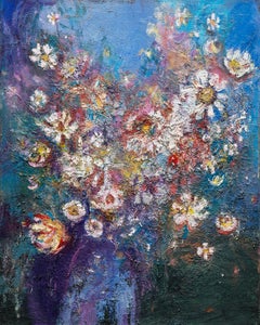 Les Rêveries: Florale Öl- und Pastellmalerei auf Leinwand, 2010er Jahre, Neu, 30x24