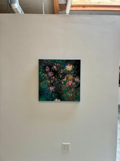 Rosengarten: Abstrakte Mischtechnik, Öl auf Leinwand, 2010er Jahre, Neu, 24 x 24