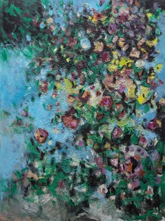 Trellis I: Impressionist Painting, Mixed Media on Canvas, 2010s, New, 40x30