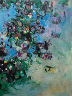 Trellis II: Impressionist Painting, Mixed Media on Canvas, 2010s, New, 40x30