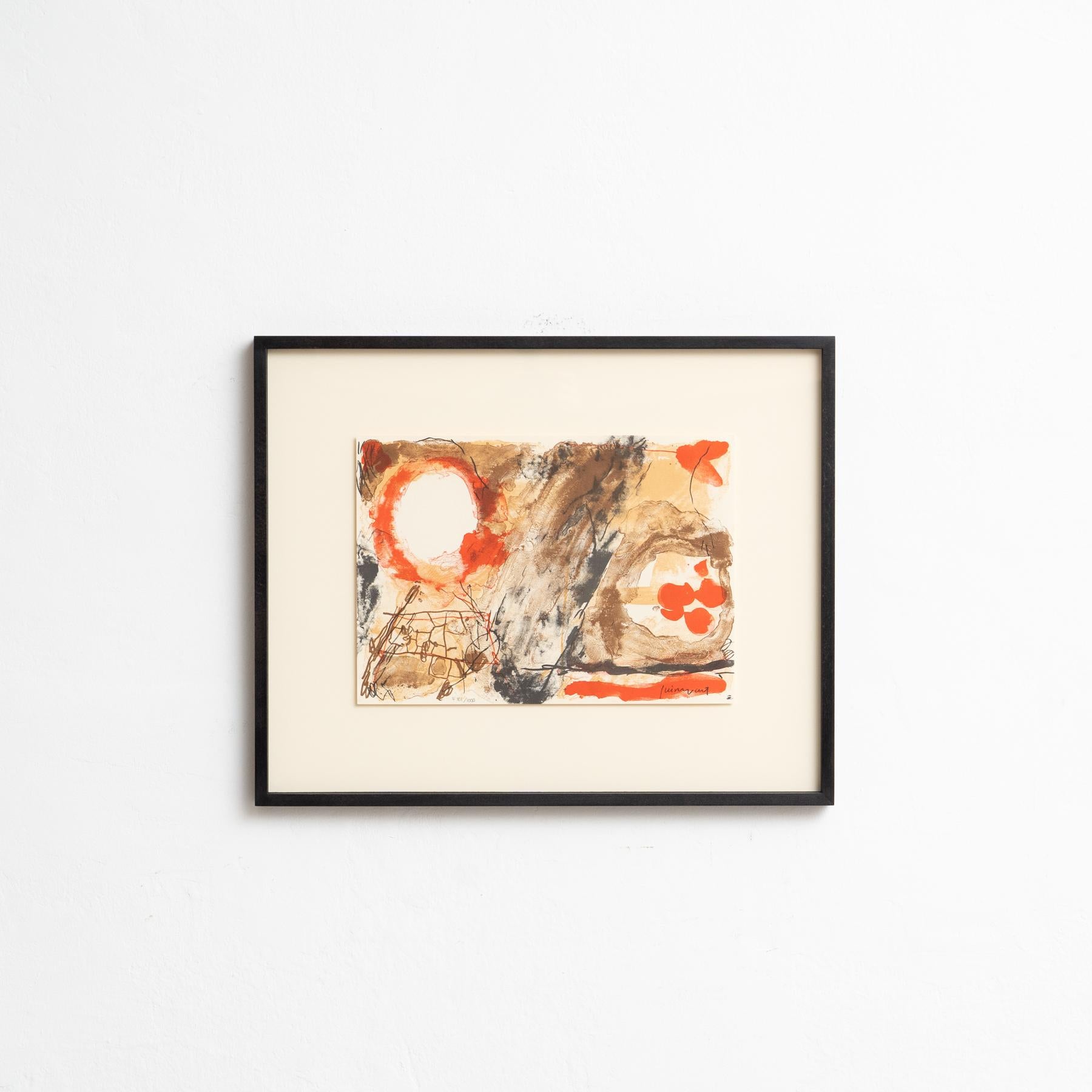 Josep Guinovart Color Abstract Framed Lithography on Paper, 1999

Limited edition, numbered in pencil and signed in the stone.
Printed by Poligrafa Barcelona in 1999 for Galeria d'arte contemporaneo.

In good original condition.

