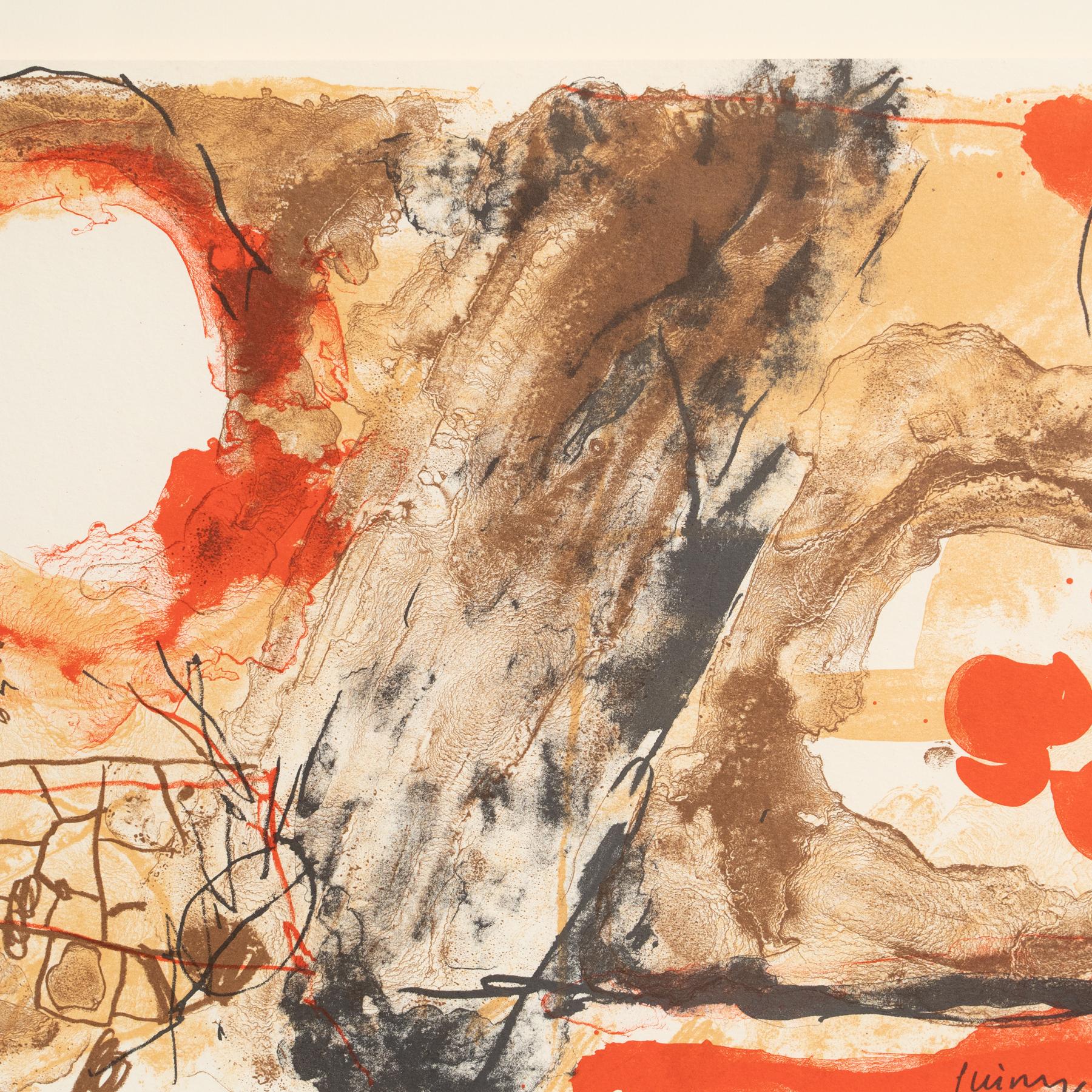 Guinovart Color Abstract Framed Lithography on Paper, 1999 In Good Condition For Sale In Barcelona, Barcelona