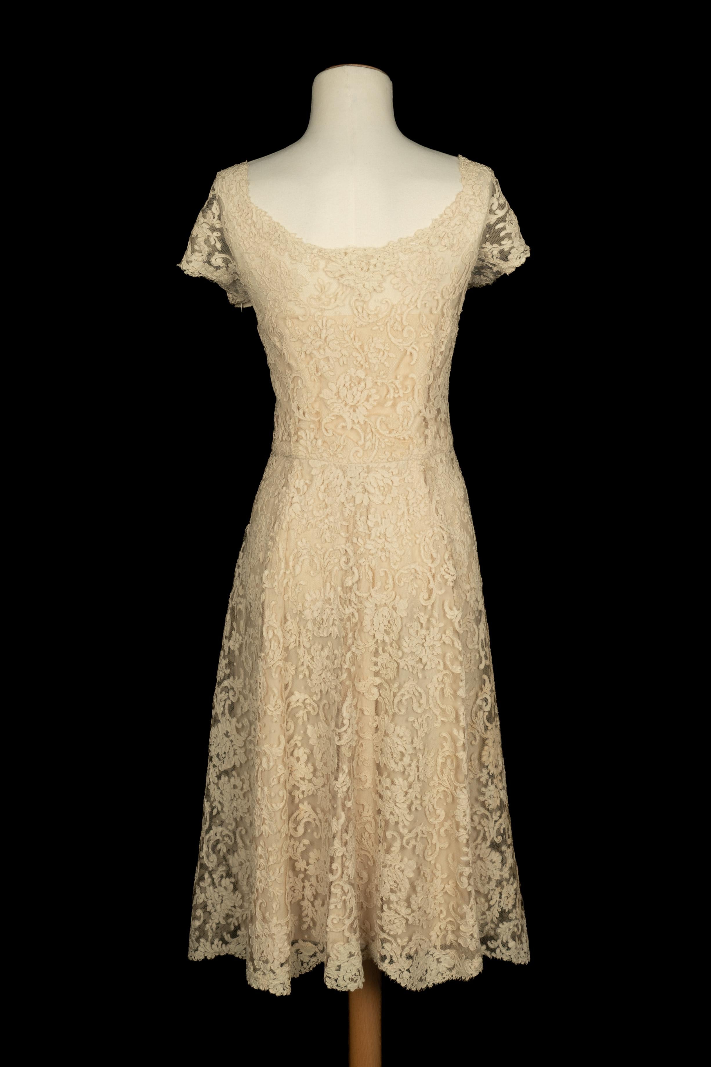 Guipure-Kleid 1950er Jahre im Angebot 1