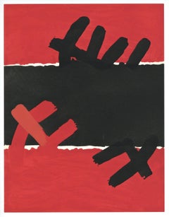 (after) Giuseppe Capogrossi - "Surface Rouge et Noire" pochoir