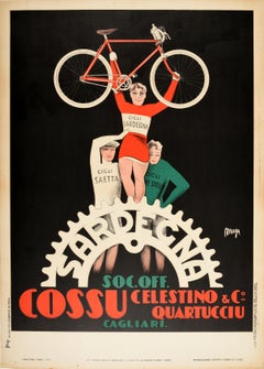 Original Vintage Poster Sardegna Quartucciu Cagliari Sardinia Racing Bicycles Ad