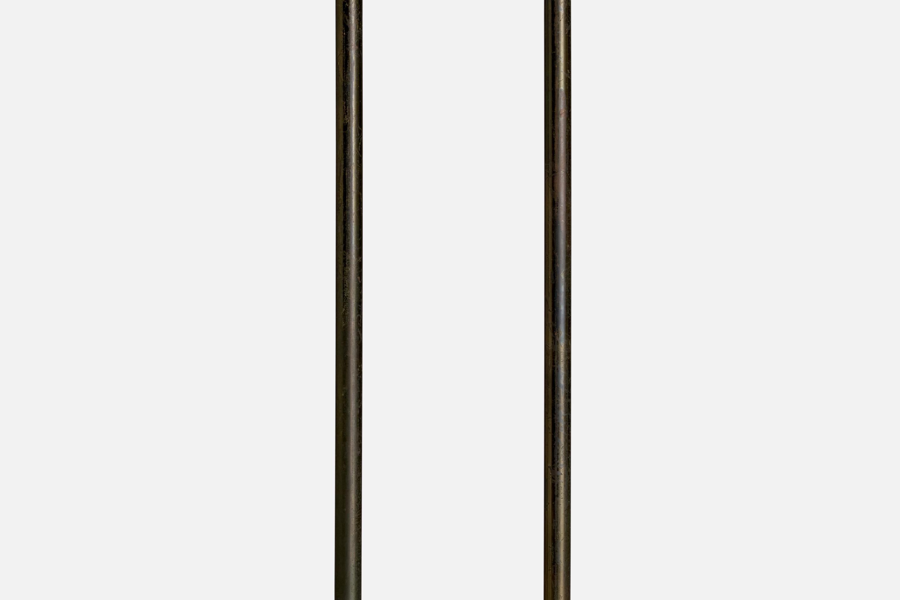 Guiseppe Ostuni, Floor Lamp, Brass, Marble, Acrylic, Italy, 1950s For Sale 1