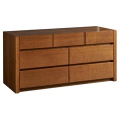 Vintage Guiseppe Rivadossi, Chest of Drawers, Oak, Italy, 1980s
