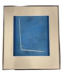 Guiseppe Santomaso (Italiener 1907 - 1990) Signierte Lithographie „Blue Space“, 1969.