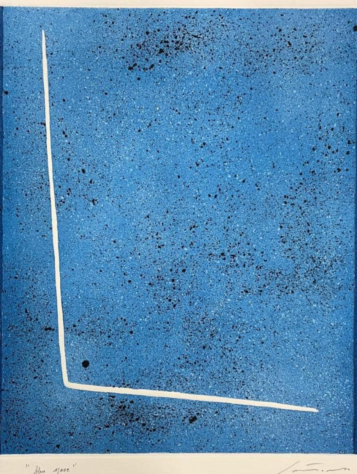 Mid-Century Modern Guiseppe Santomaso (italien 1907 - 1990) Signé, lithographie « Blue Space », 1969.  en vente