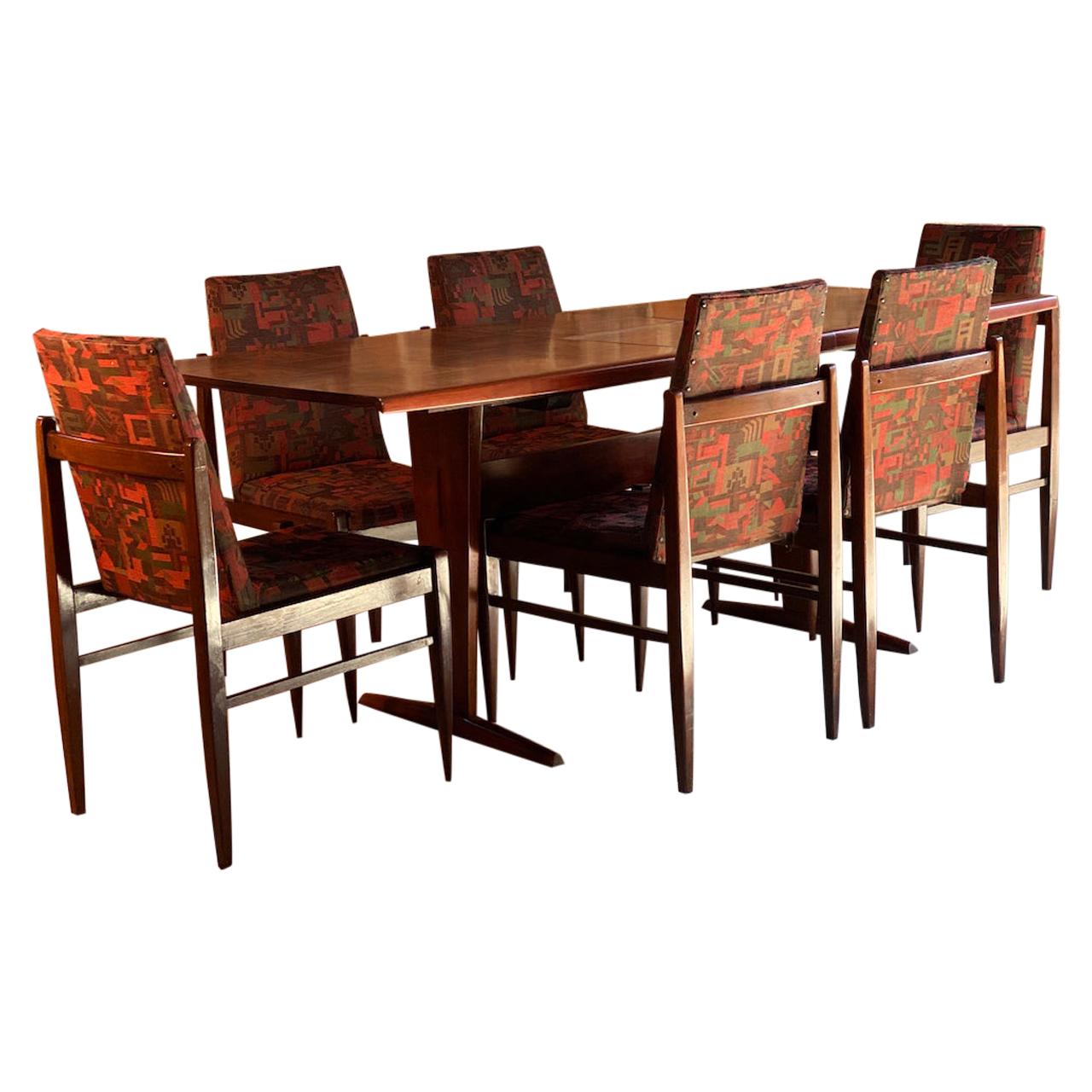 Guiseppe Scapinelli Jacaranda Rosewood Patchwork Dining Table & Chairs, 1950s