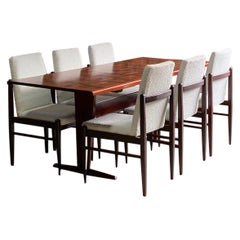 Guiseppe Scapinelli Jacaranda Rosewood Patchwork Dining Table & Chairs, 1950s
