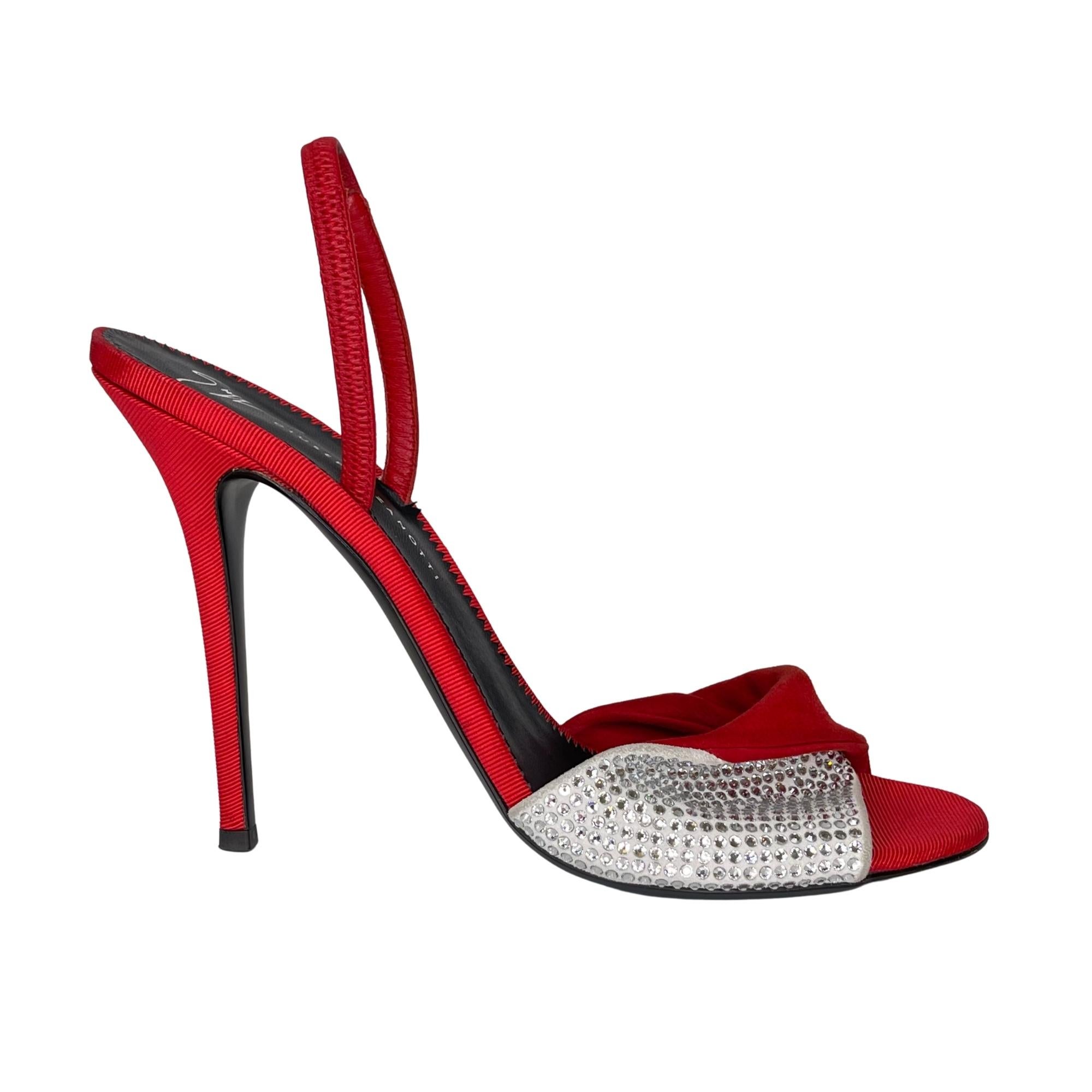 Guiseppe Zanotti Alien 115MM Red/Crystal Heels (39 EU) For Sale at 1stDibs