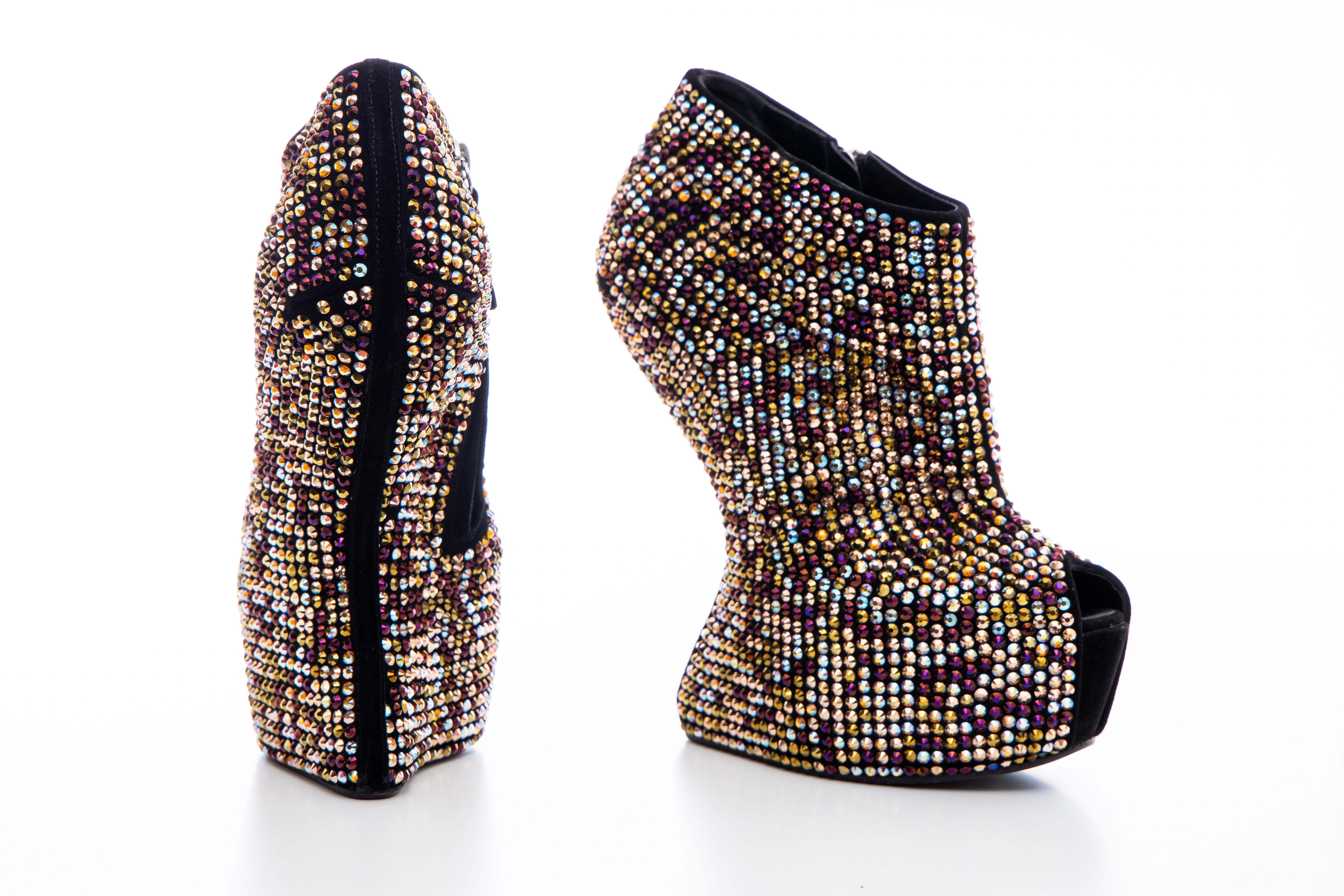 Guiseppe Zanotti Crystal Embellished Wedges, Fall 2012 For Sale 8