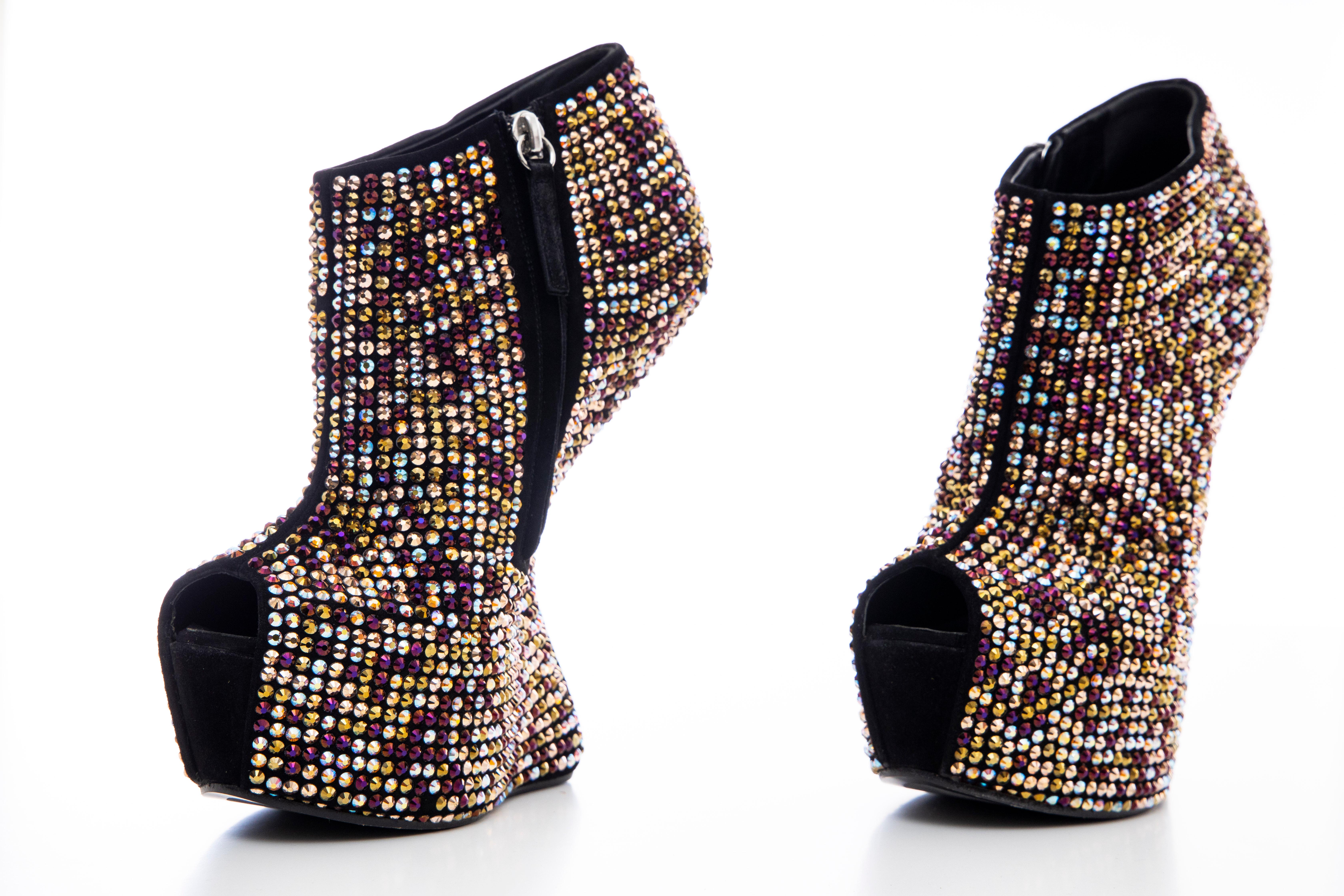 Guiseppe Zanotti Crystal Embellished Wedges, Fall 2012 For Sale 9