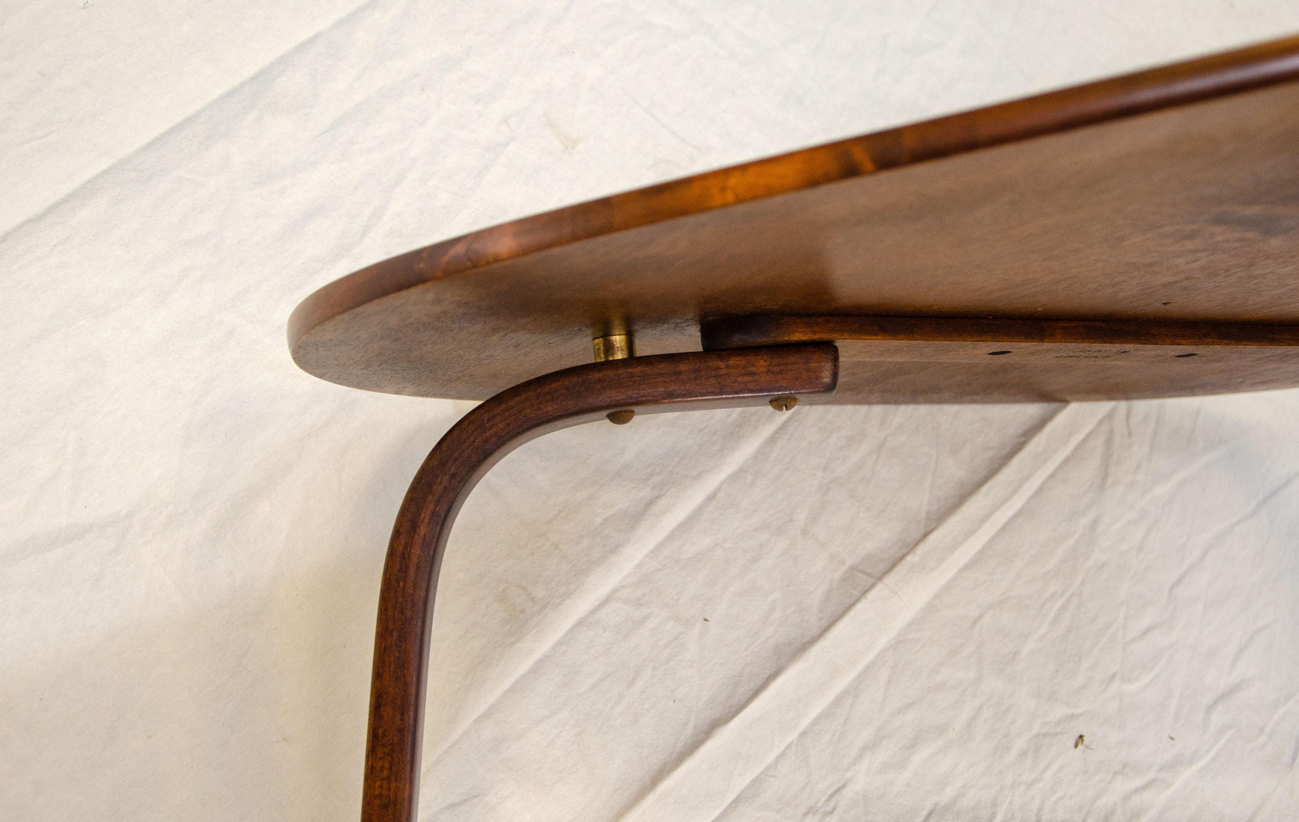 Brass Guitar Pick Table, Yngve Ekström Designed for Dux of Sweden For Sale