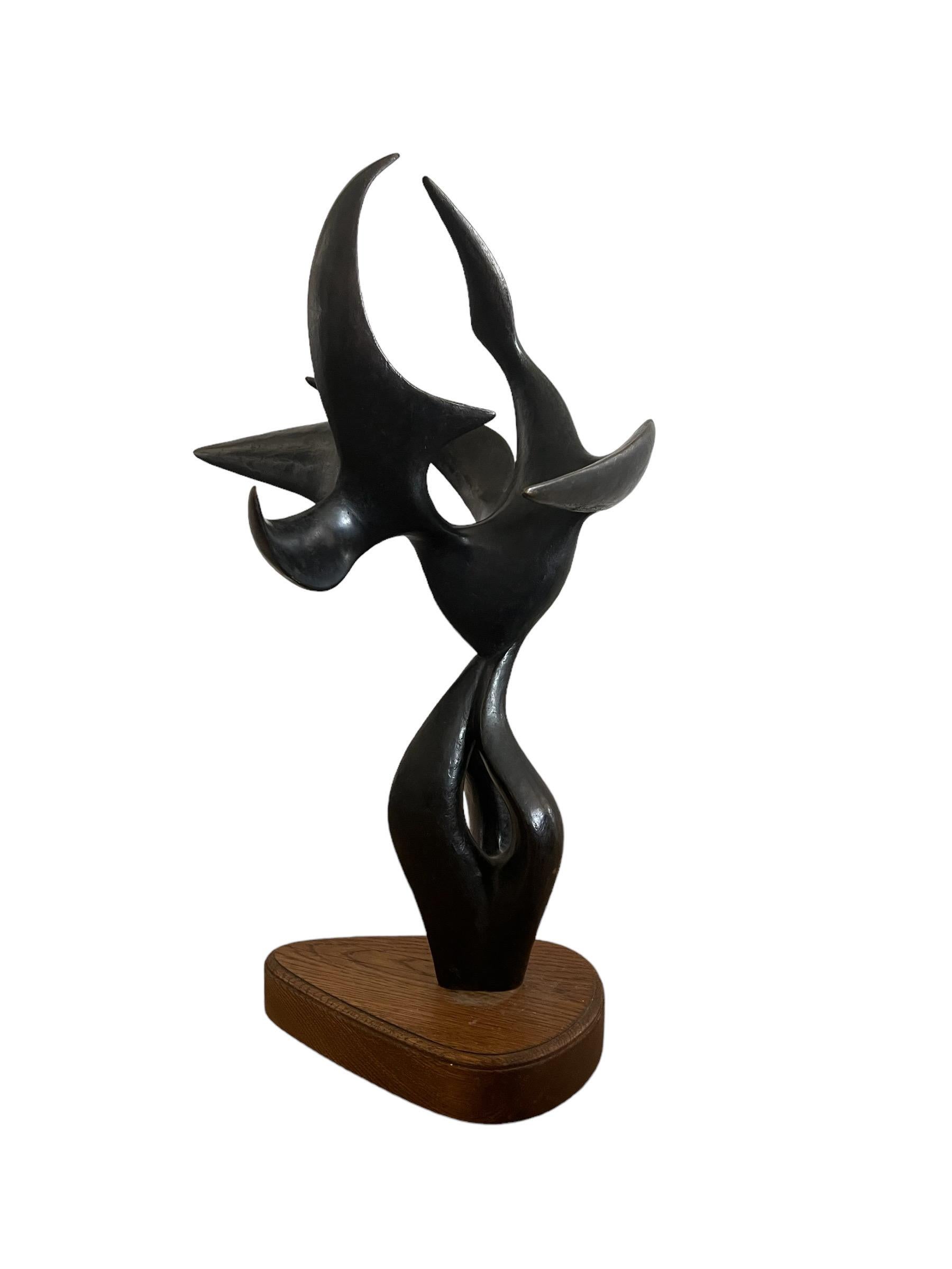 Large Abstract Expressionist Bronze Sculpture Guitou Knoop Woman Surrealist 19