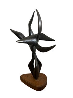 Large Abstract Expressionist Bronze Sculpture Guitou Knoop Woman Surrealist