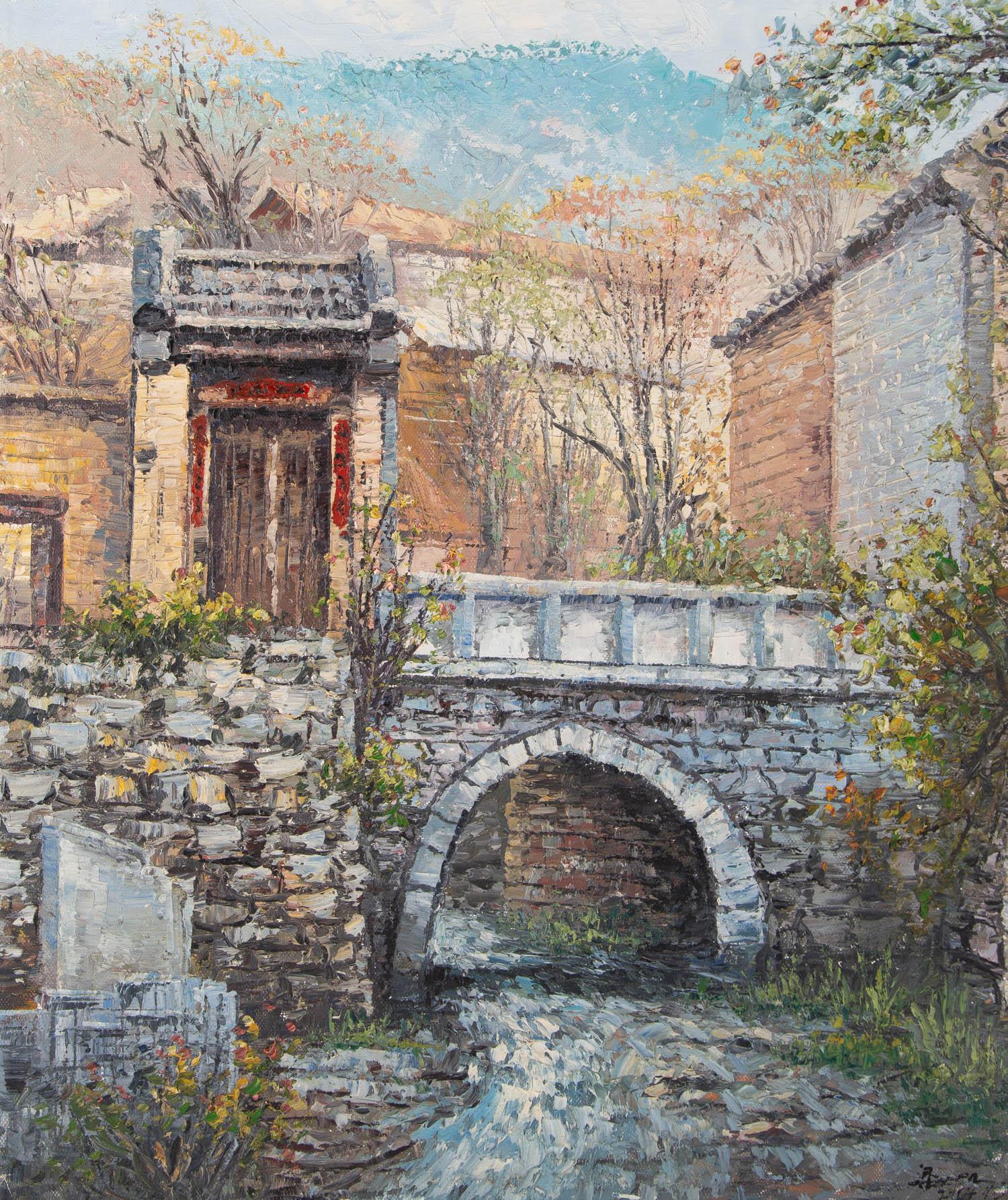 Guiwen Liang Impressionist Original Öl auf Leinwand 