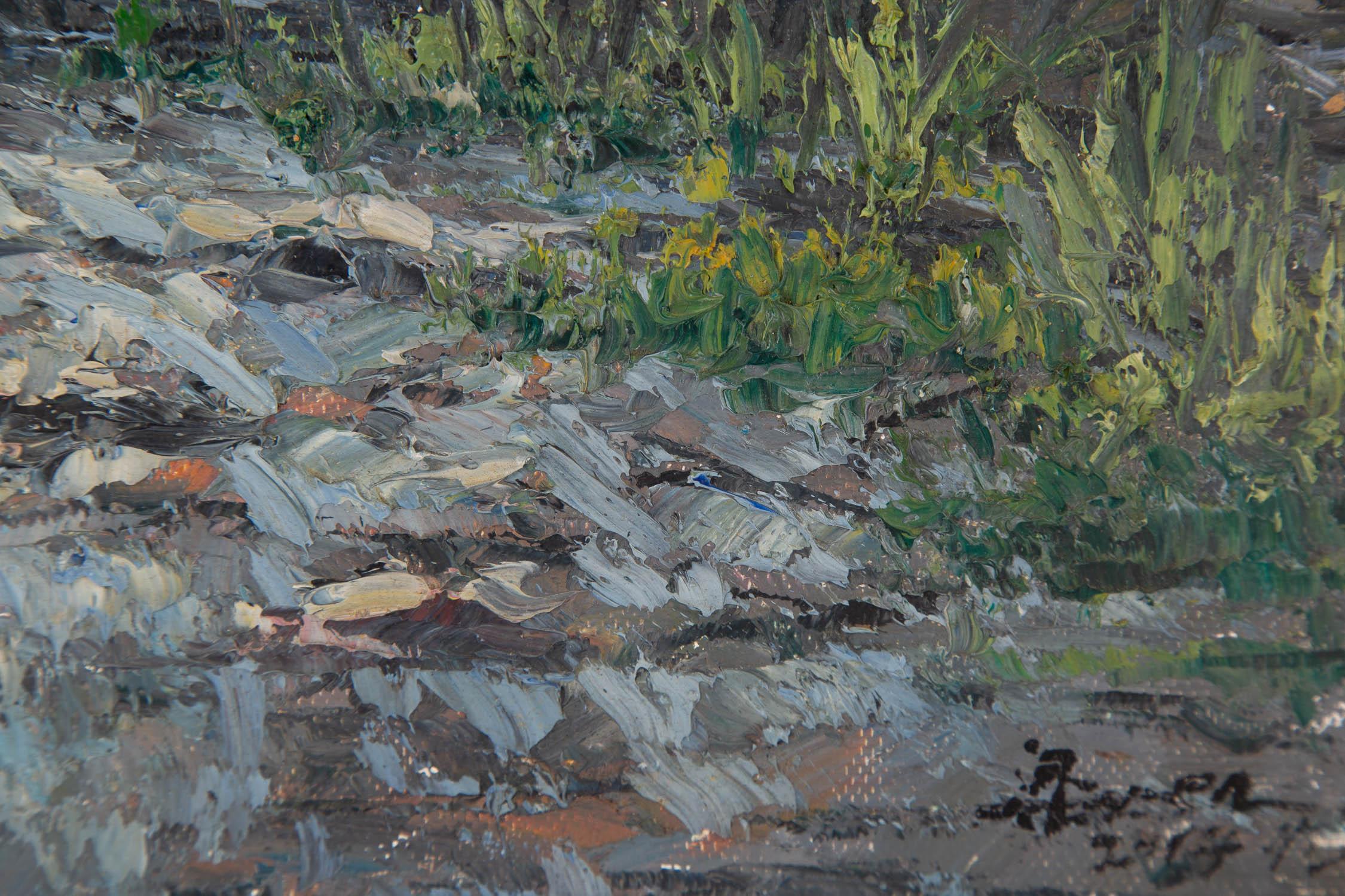 Guiwen Liang Impressionist Original Öl auf Leinwand 