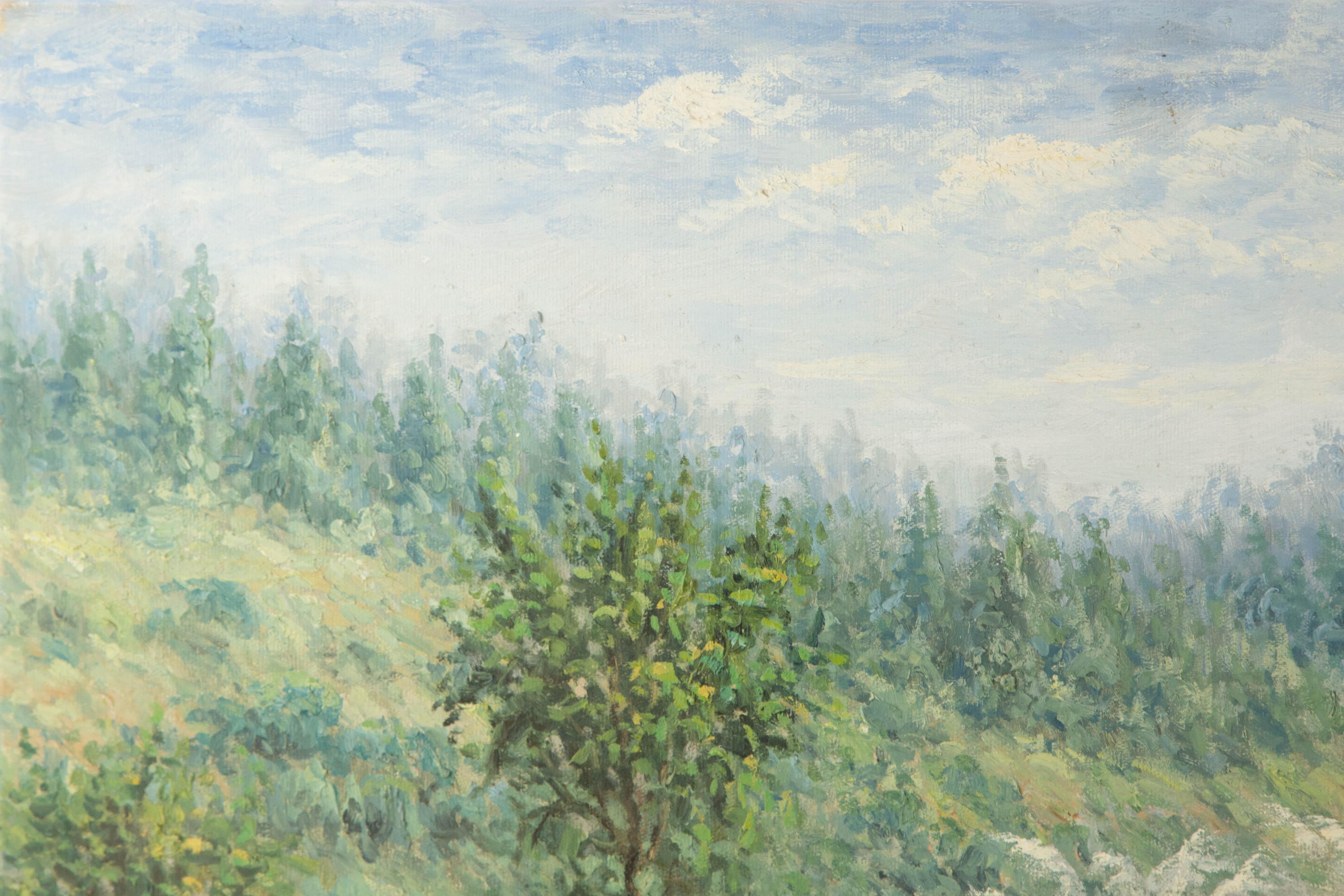 Guiwen Liang Landschaft Original Öl auf Leinwand 