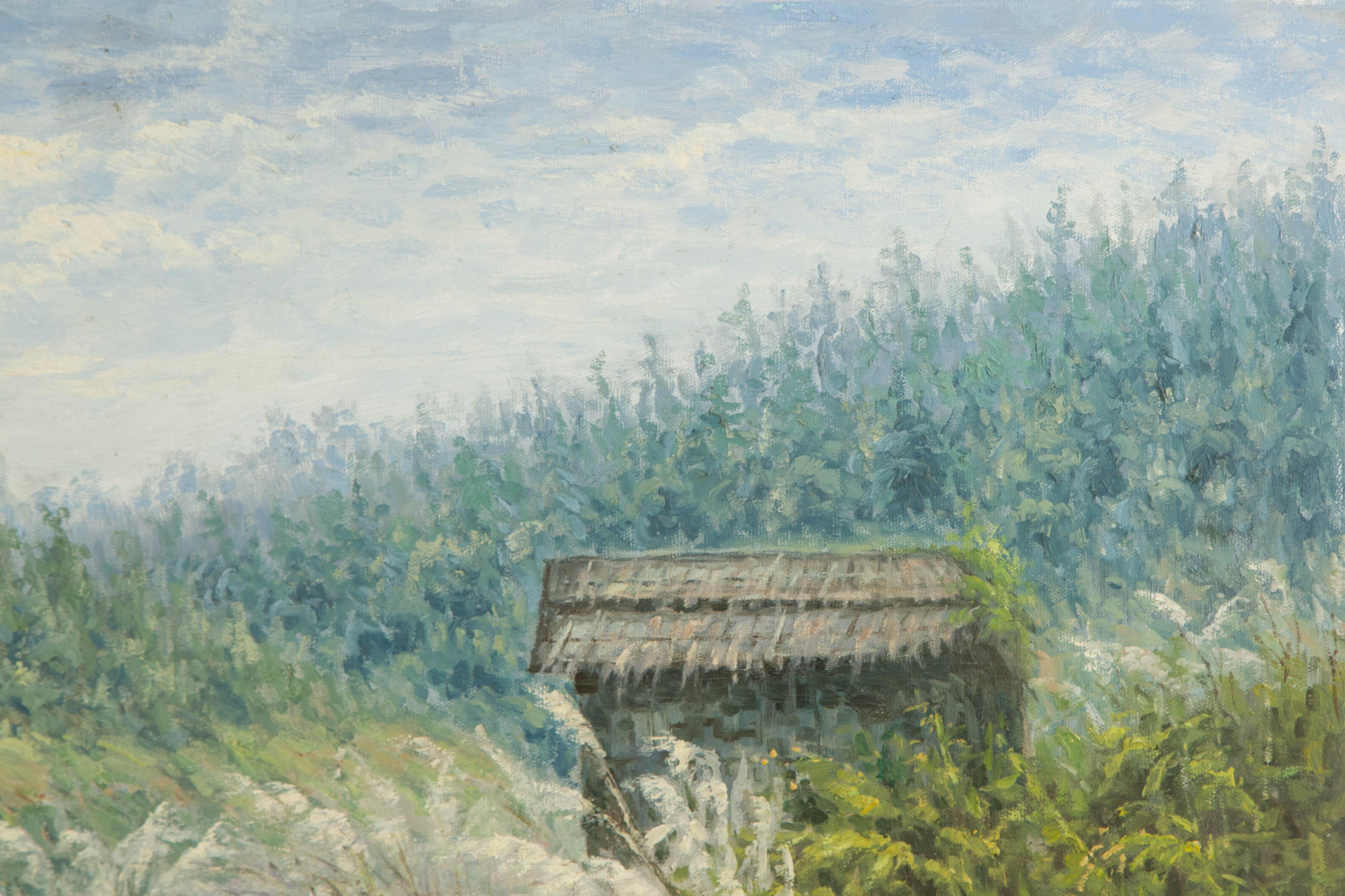 Guiwen Liang Landschaft Original Öl auf Leinwand 