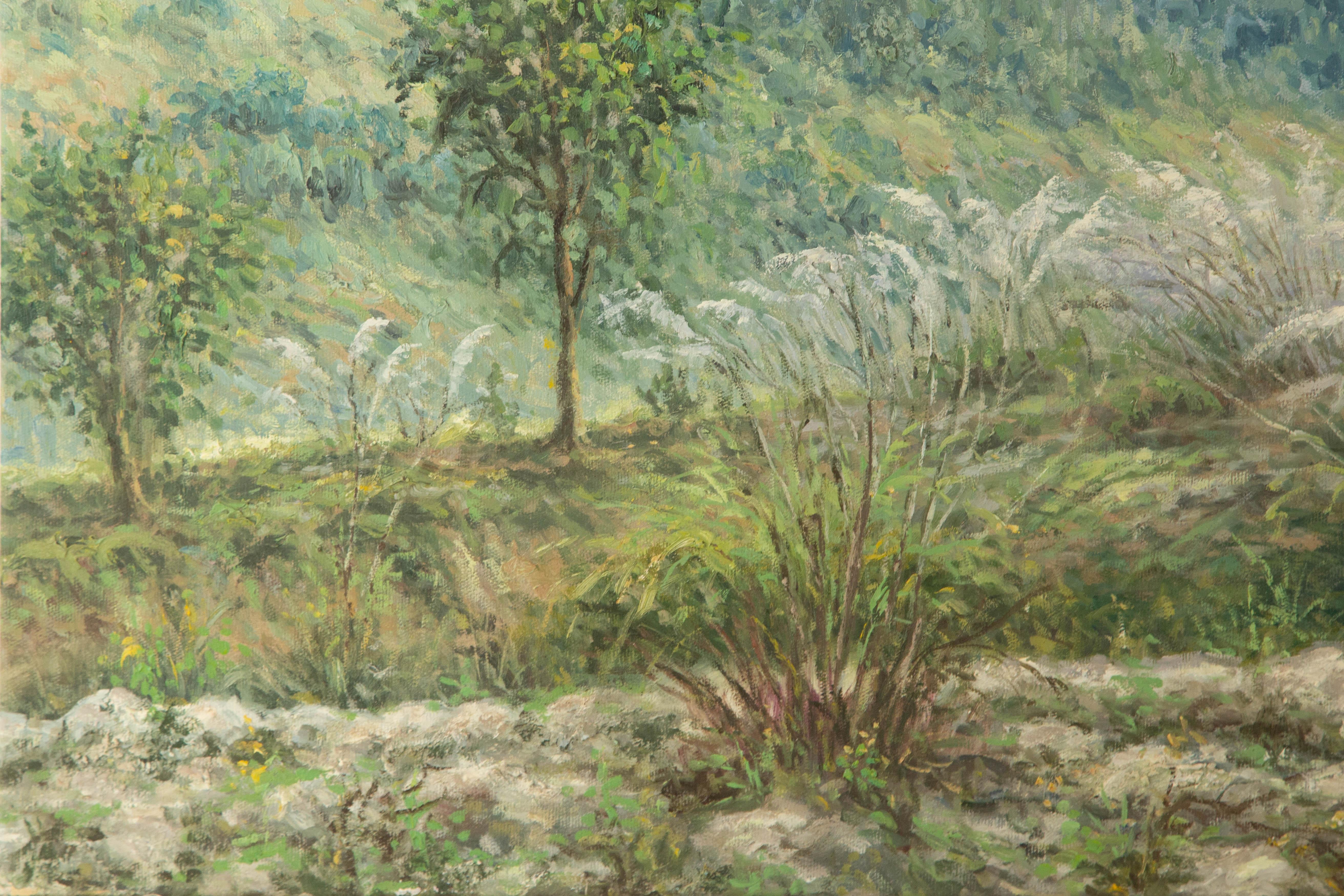 Guiwen Liang Landschaft Original Öl auf Leinwand 