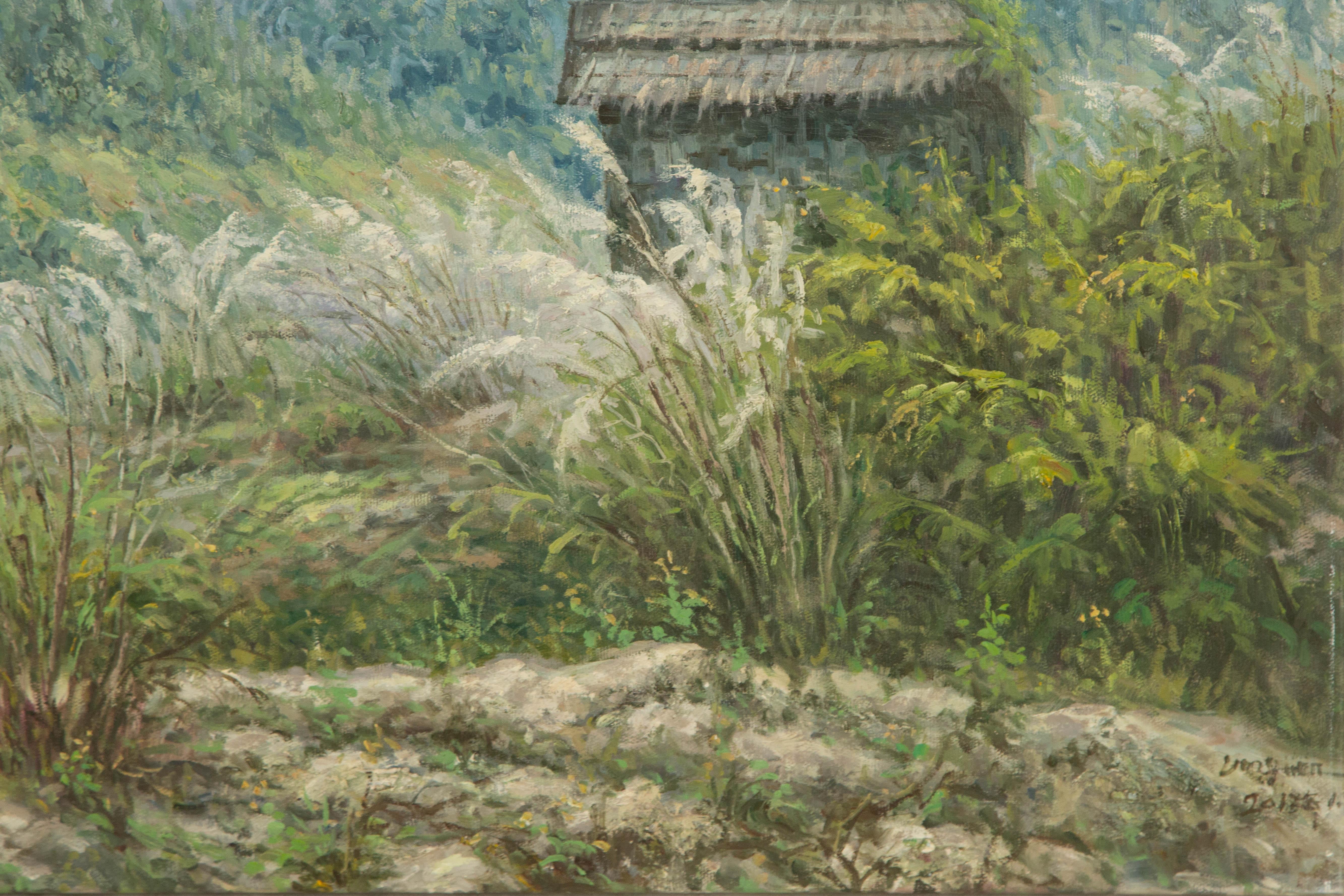 Guiwen Liang Landschaft Original Öl auf Leinwand 