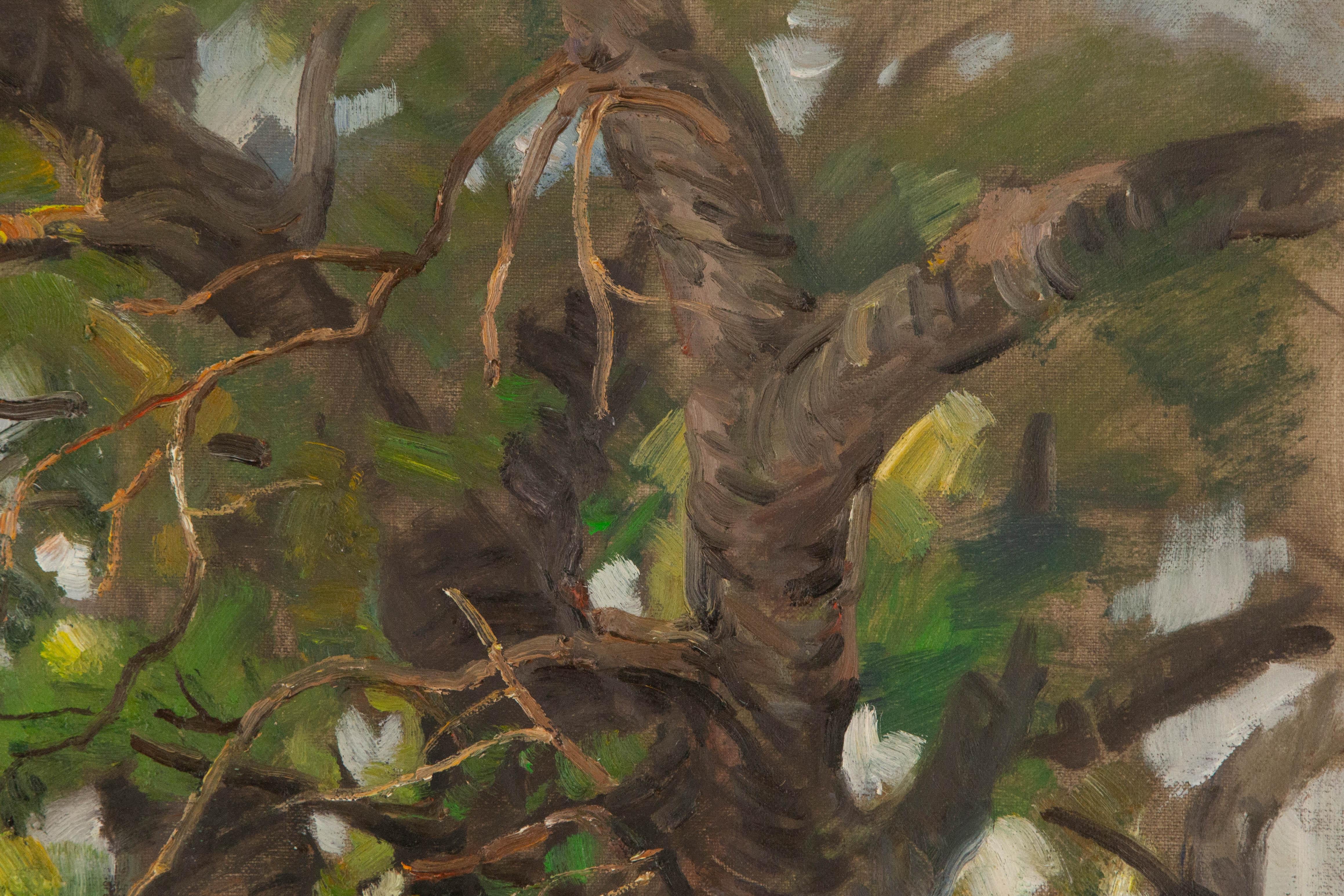 Guiwen Liang Paesaggio Olio originale su tela 