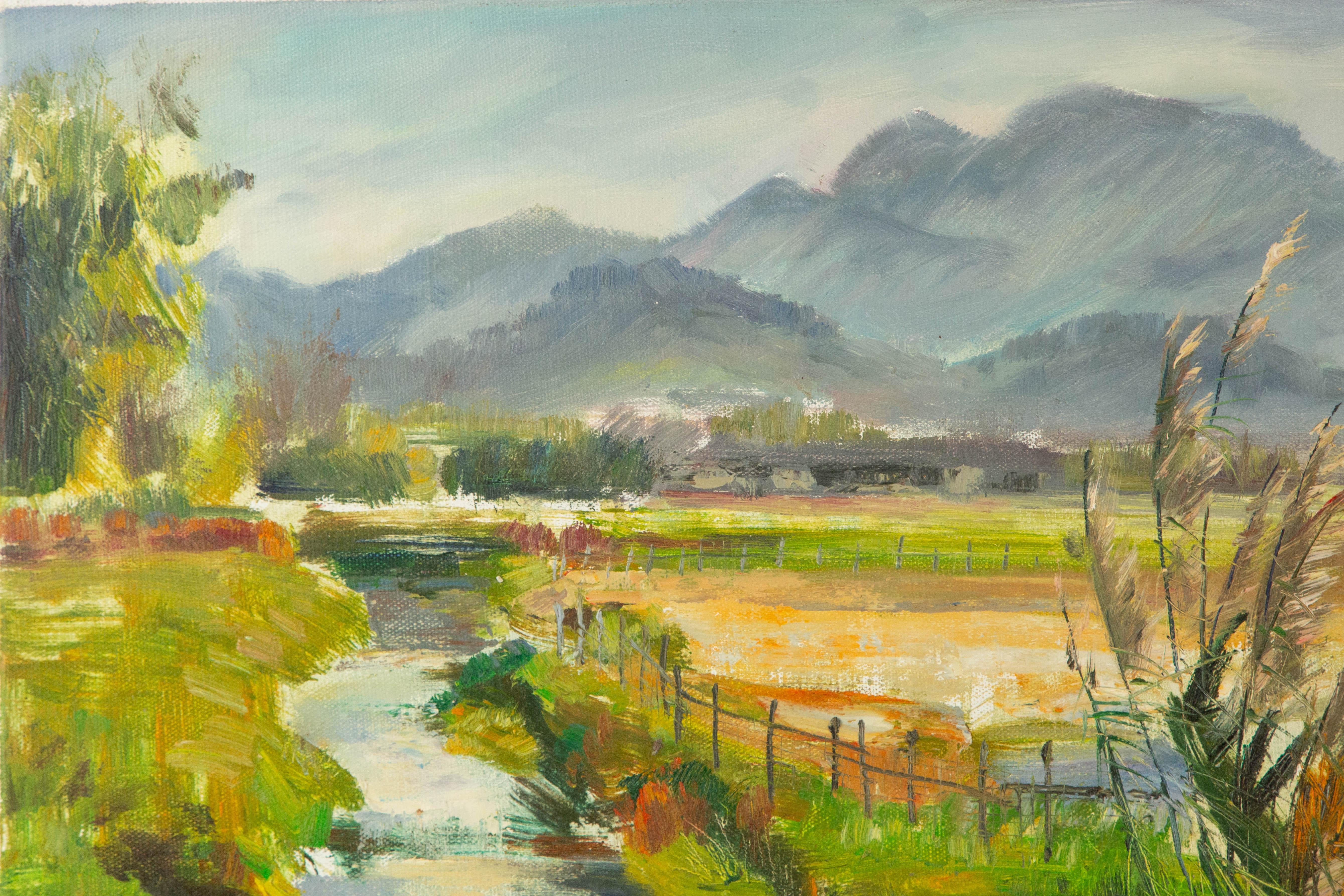 Guiwen Liang Landscape Original Oil On Canvas 