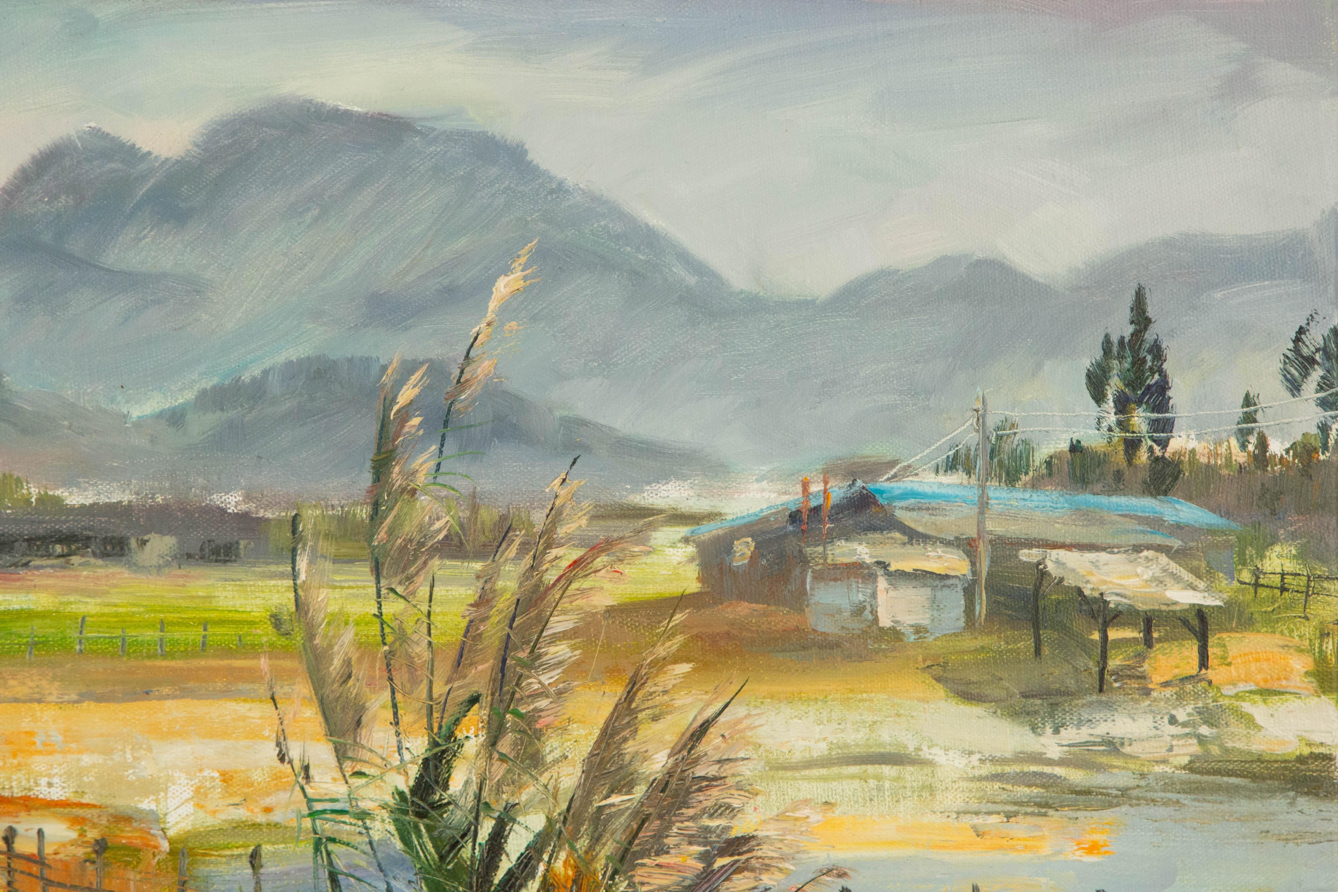 Guiwen Liang Landscape Original Oil On Canvas 