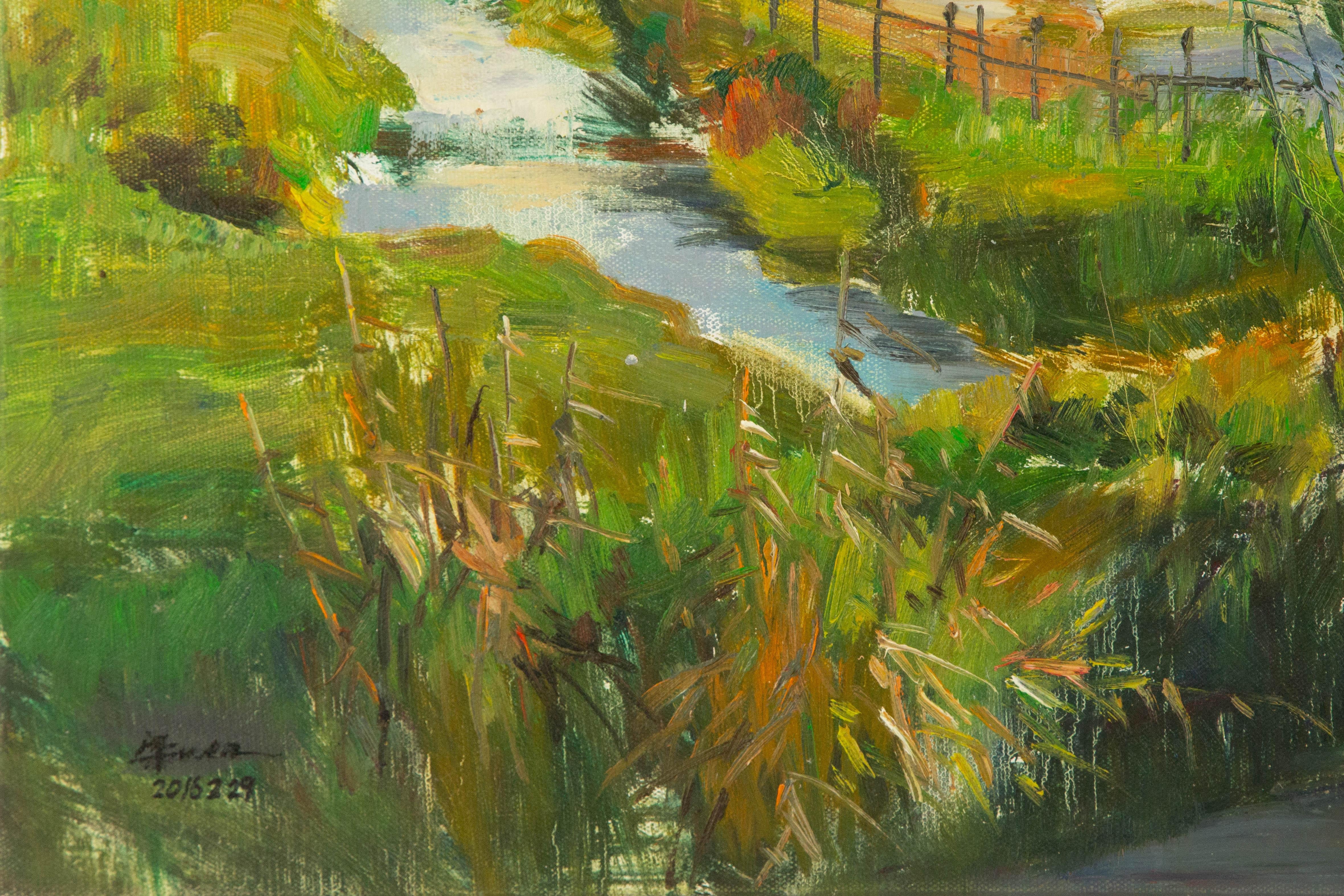 Guiwen Liang Landscape Original Oil On Canvas 