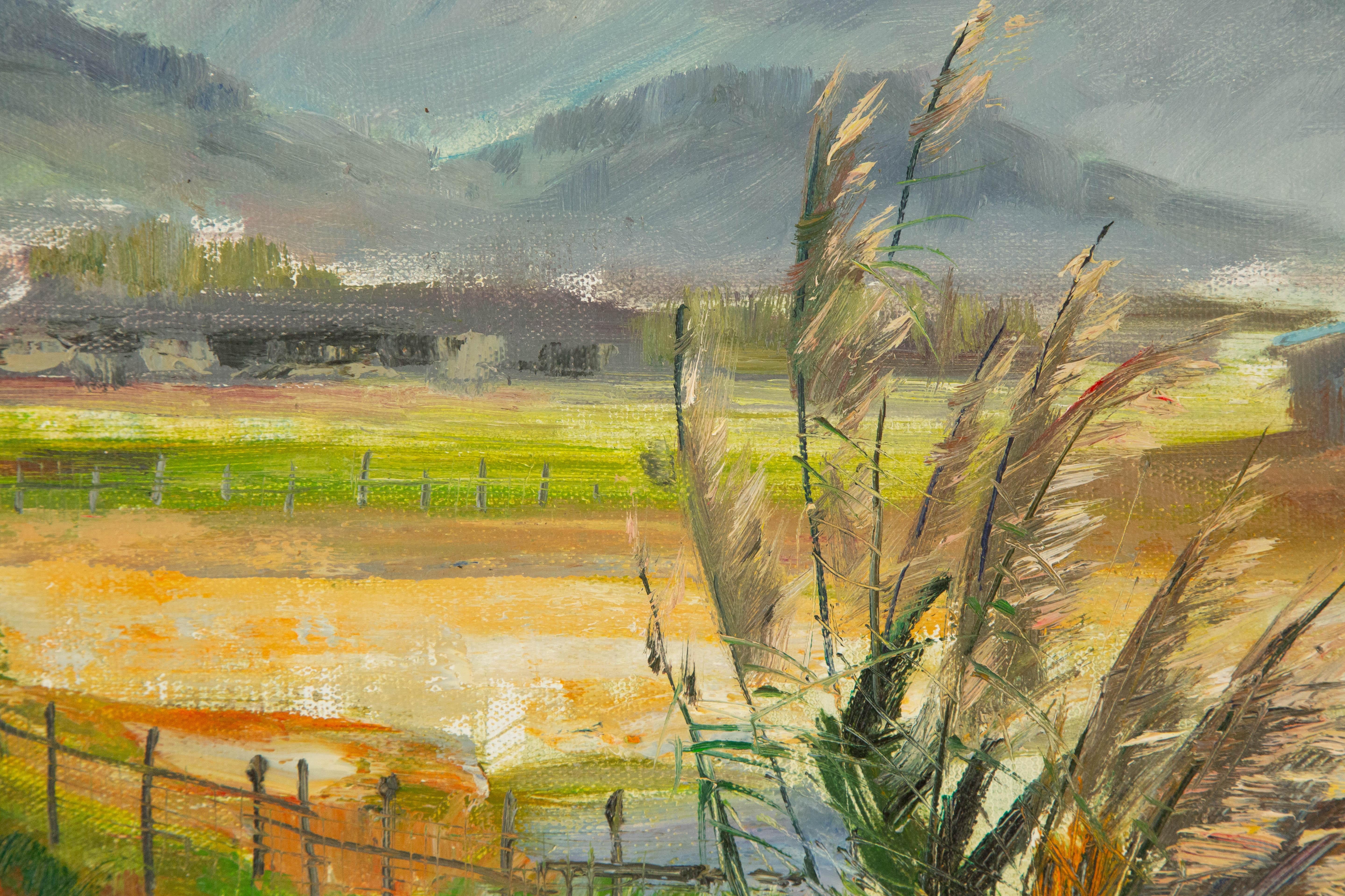 Guiwen Liang Landscape Original Oil On Canvas 