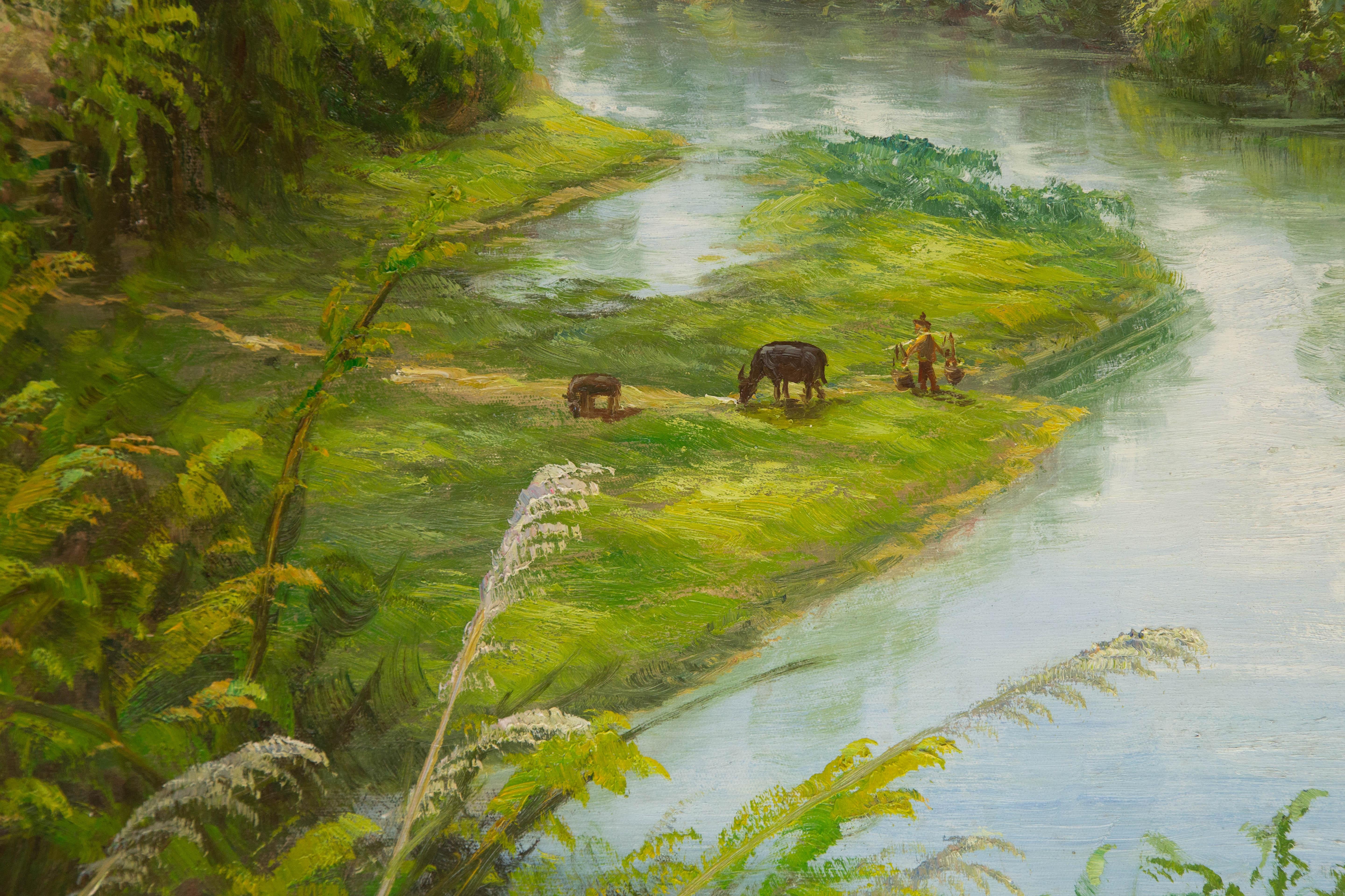 Guiwen Liang Landschaft Original Öl auf Leinwand 