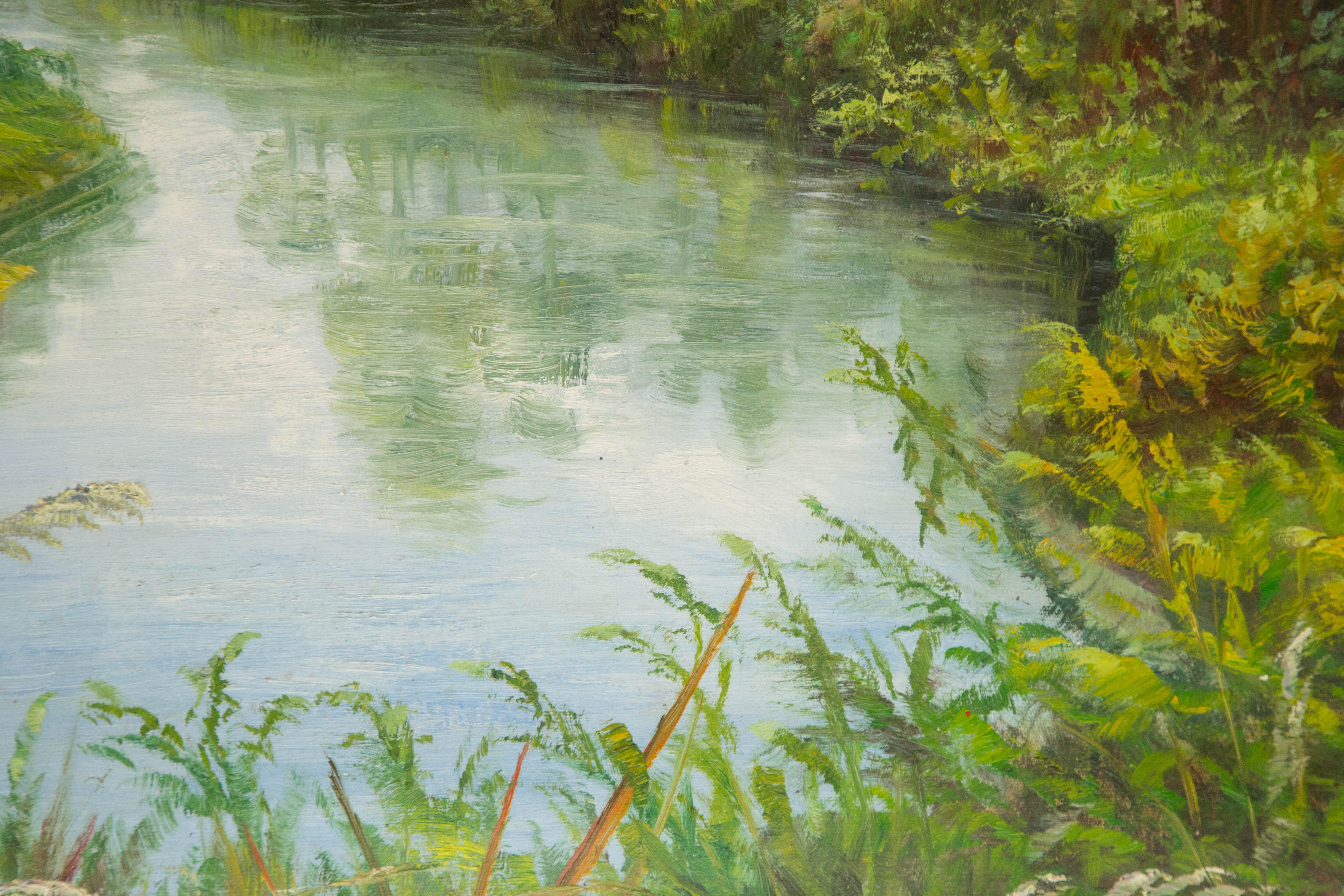 Guiwen Liang Landschaft Original Öl auf Leinwand 