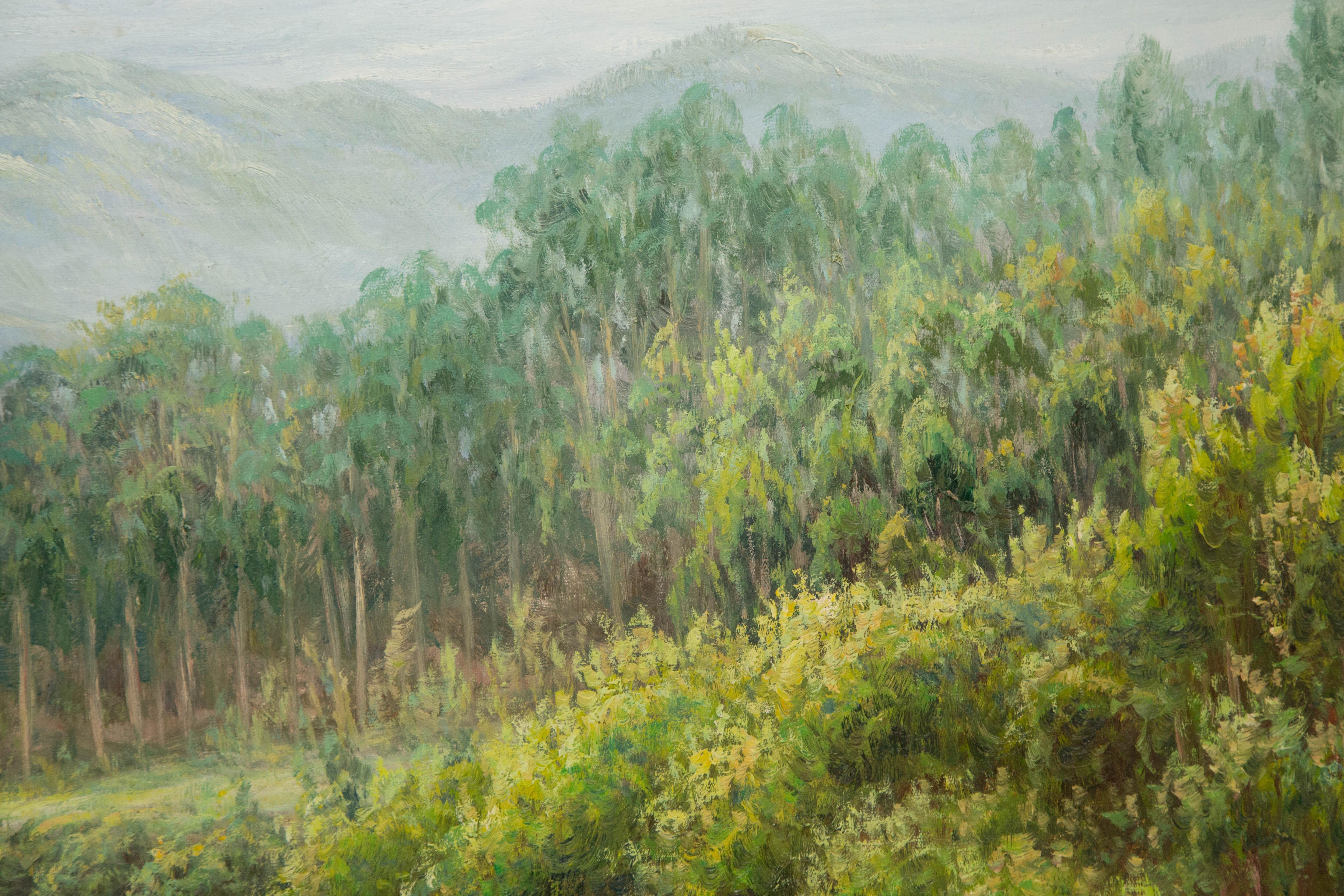 Guiwen Liang Landschaft Original Öl auf Leinwand 