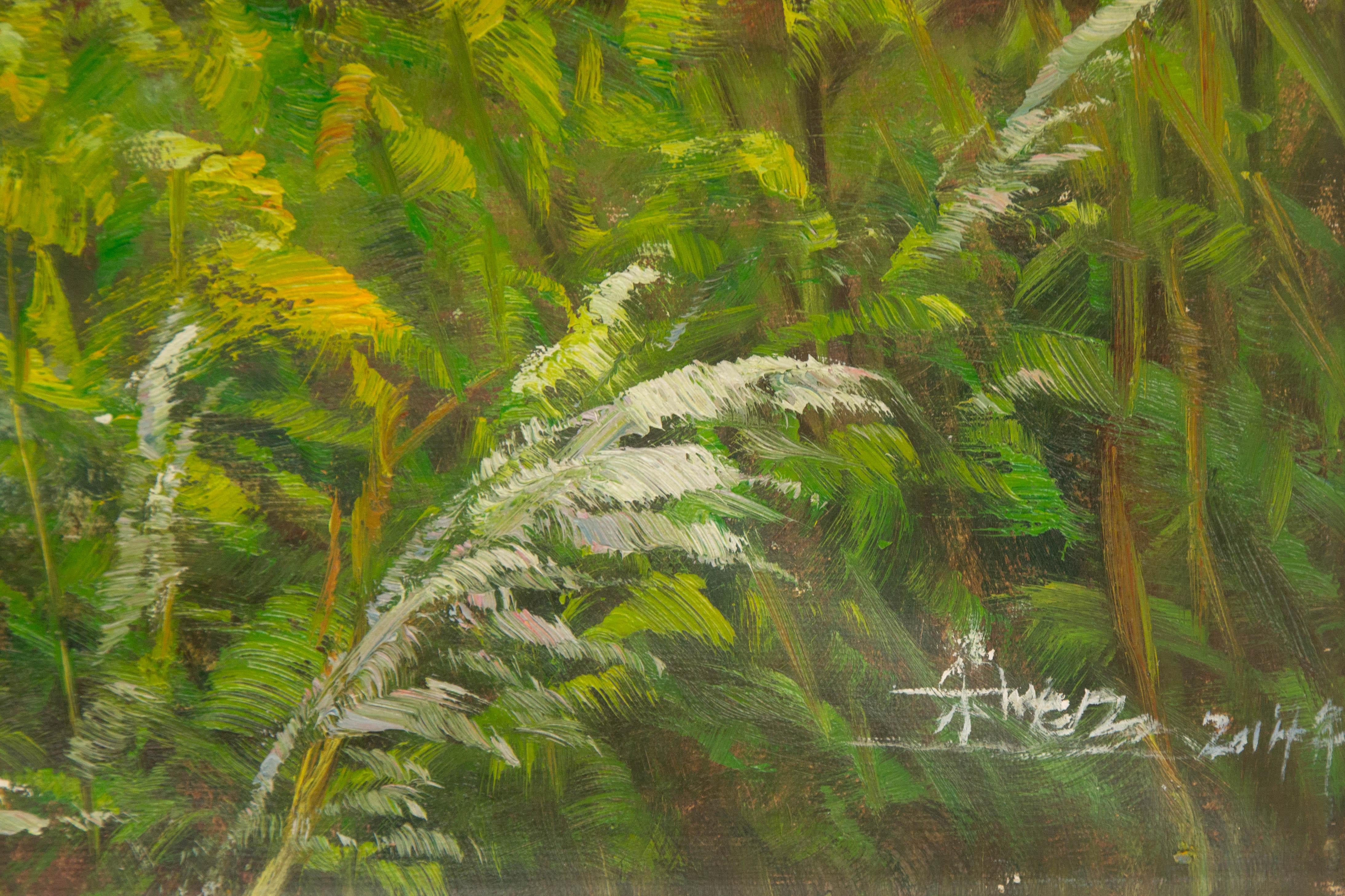 Guiwen Liang Landschaft Original Öl auf Leinwand 