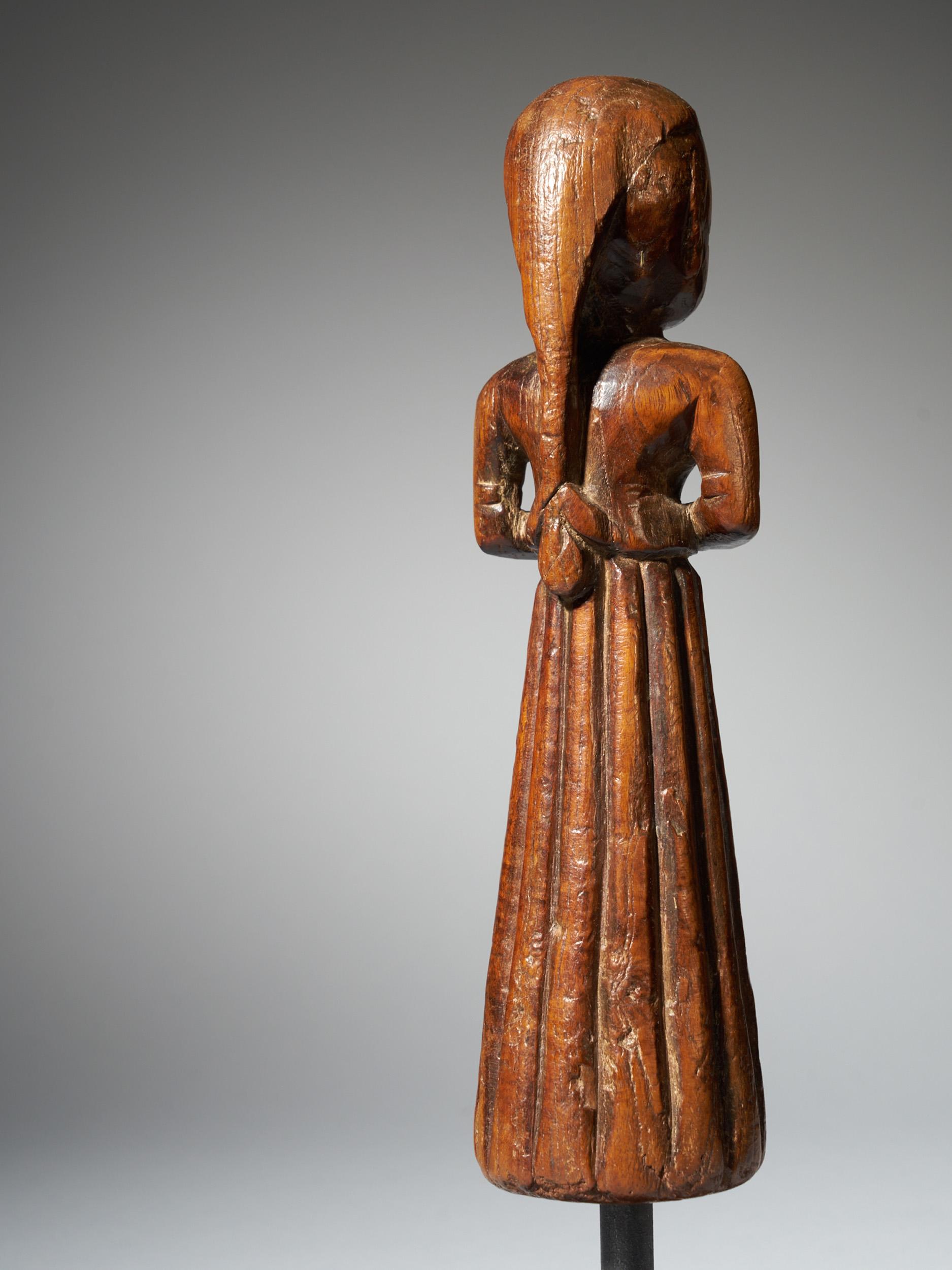 20th Century Gujurat Region, North India, Statue of a Woman in a Long Skirt For Sale