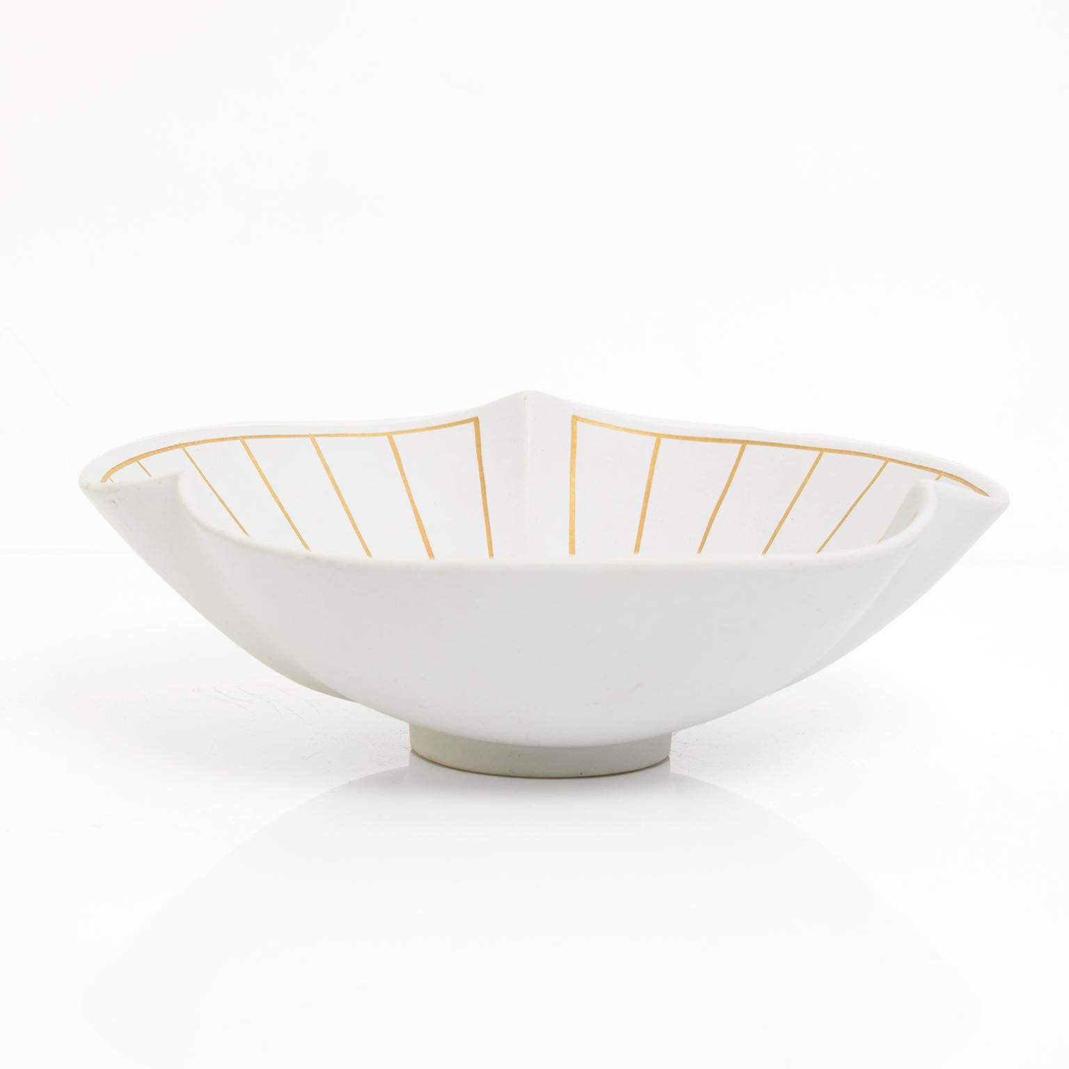 Gilt Guldsurrea Series Stoneware Bowl by Wilhelm Kage, Gustavsberg, Sweden For Sale