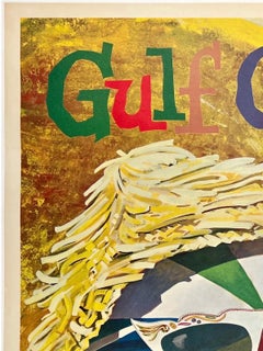 GULF COAST GO GREYHOUND Authentic Original Vintage Travel Tourism Poster Florida