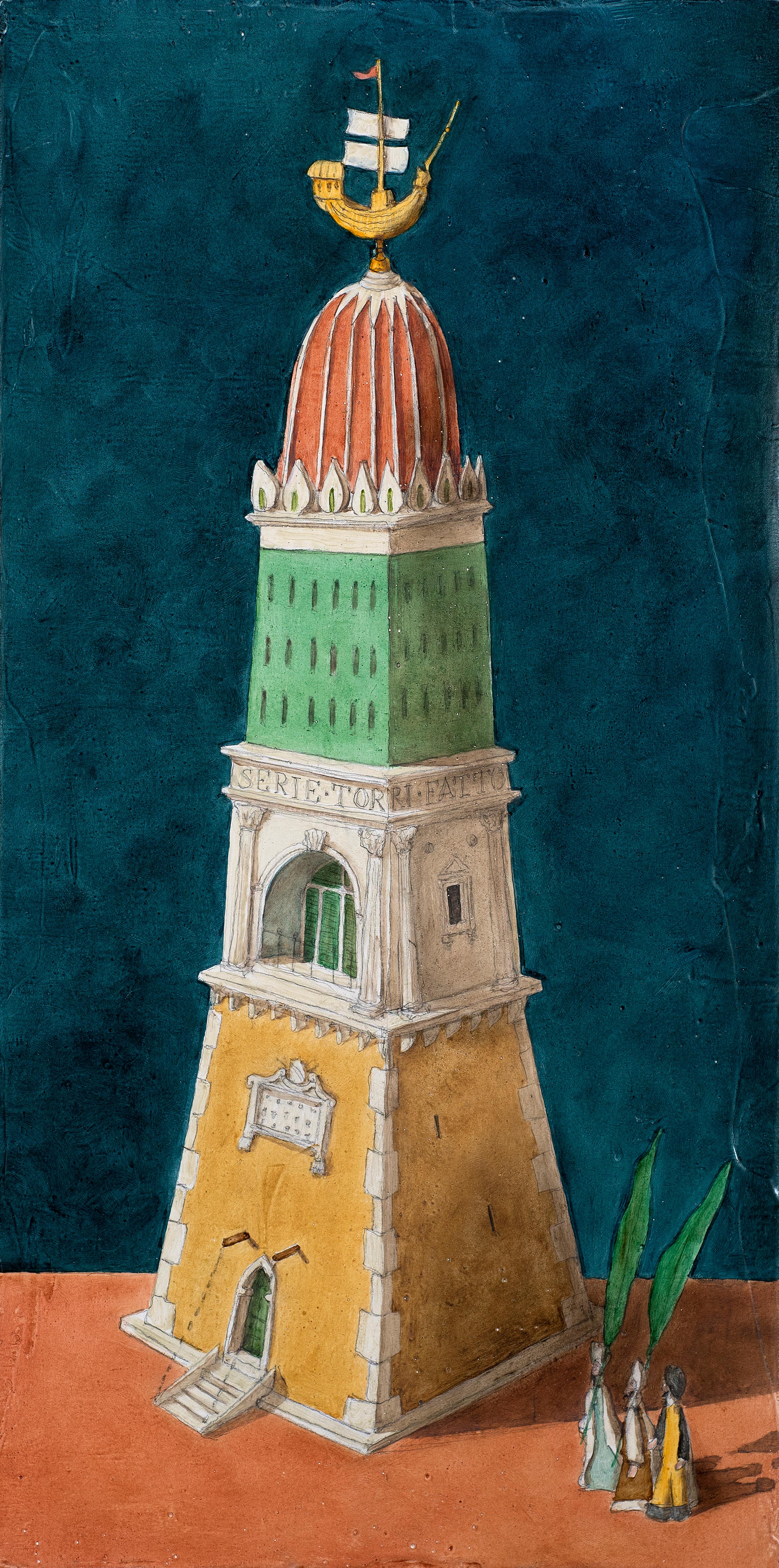 Gulio Rigoni Landscape Painting - Tower IV (From Endless Series of Towers)